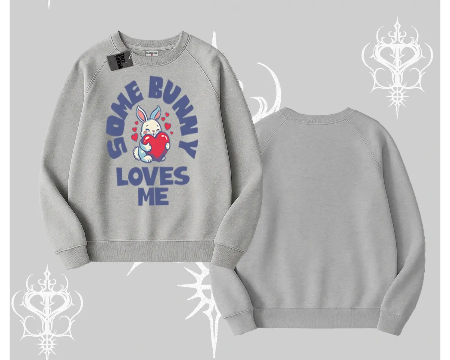 Biskilet Sweatshirt Sevimli Tavşan Some Bunny Loves Me Baskılı