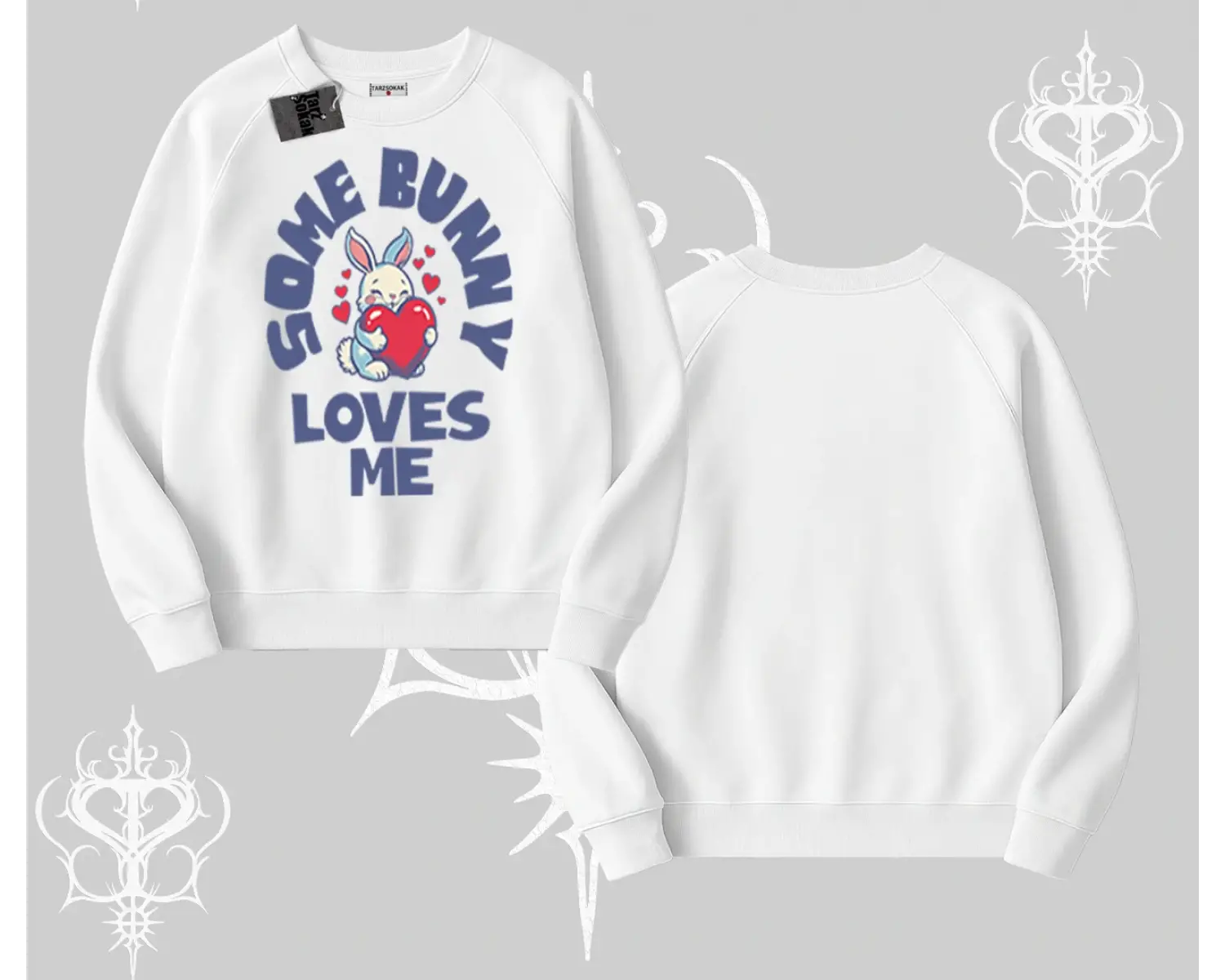 Biskilet Sweatshirt Sevimli Tavşan Some Bunny Loves Me Baskılı