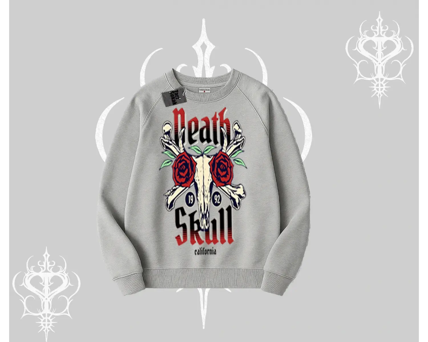 Biskilet Sweatshirt Skull & Roses Vintage West Coast Rebellion