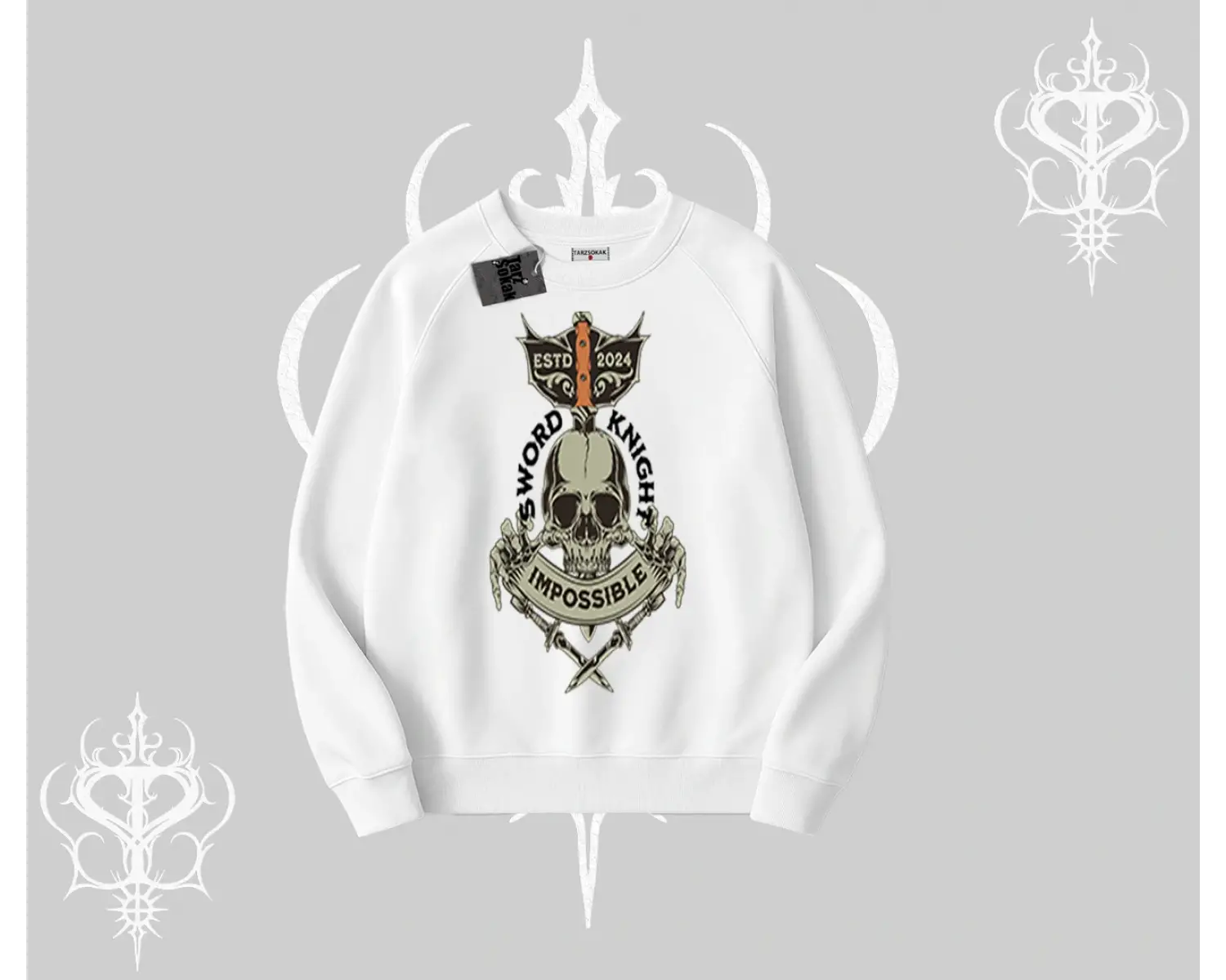 Biskilet Sweatshirt Sword Knight Skull Impossible Street Creed