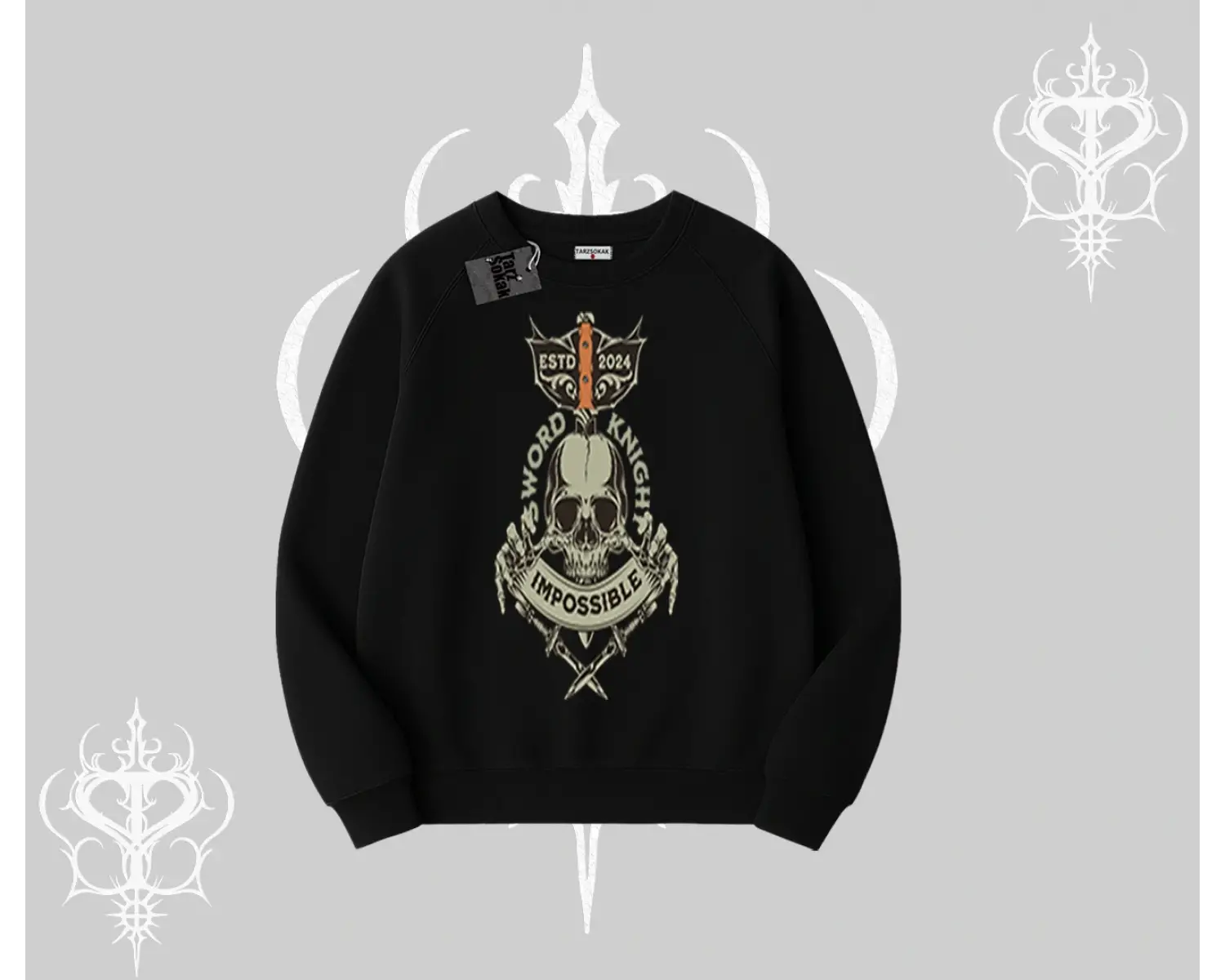 Biskilet Sweatshirt Sword Knight Skull Impossible Street Creed