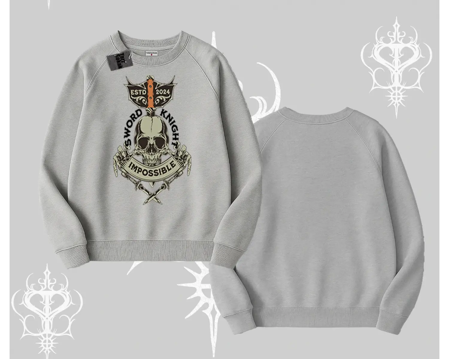 Biskilet Sweatshirt Sword Knight Skull Impossible Street Creed