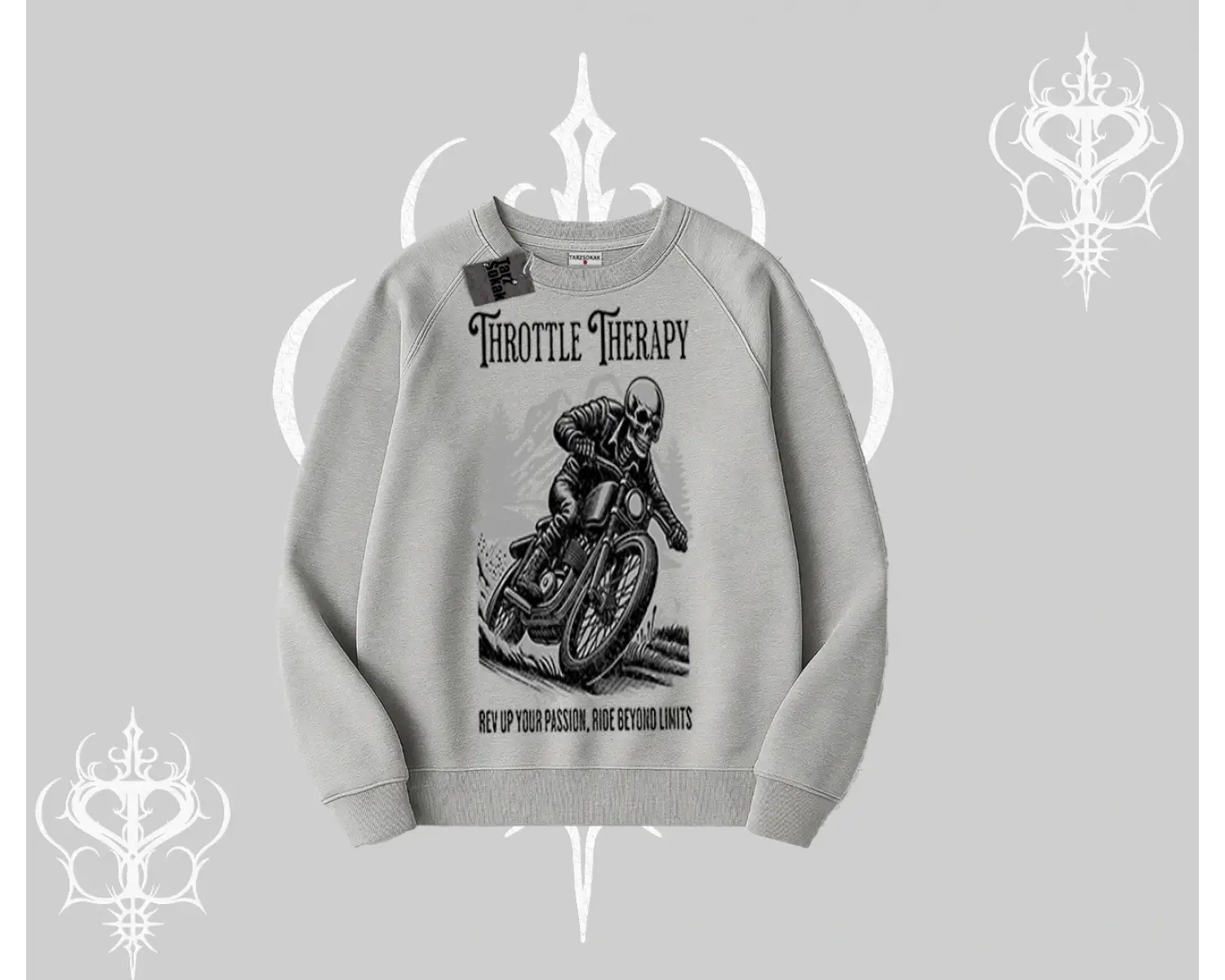 Biskilet Sweatshirt Throttle Therapy No Brakes Just Freedom