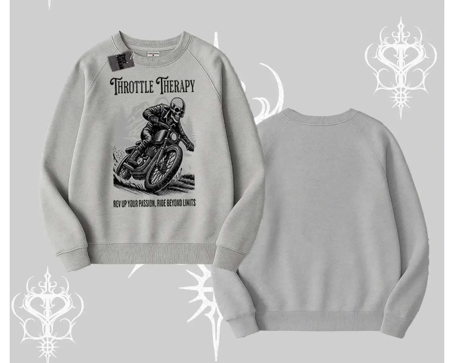 Biskilet Sweatshirt Throttle Therapy No Brakes Just Freedom