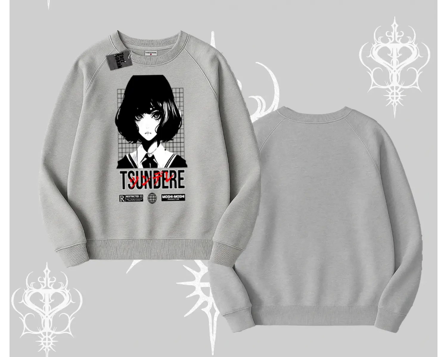 Biskilet Sweatshirt Tsundere Anime Japanese Style Baskılı
