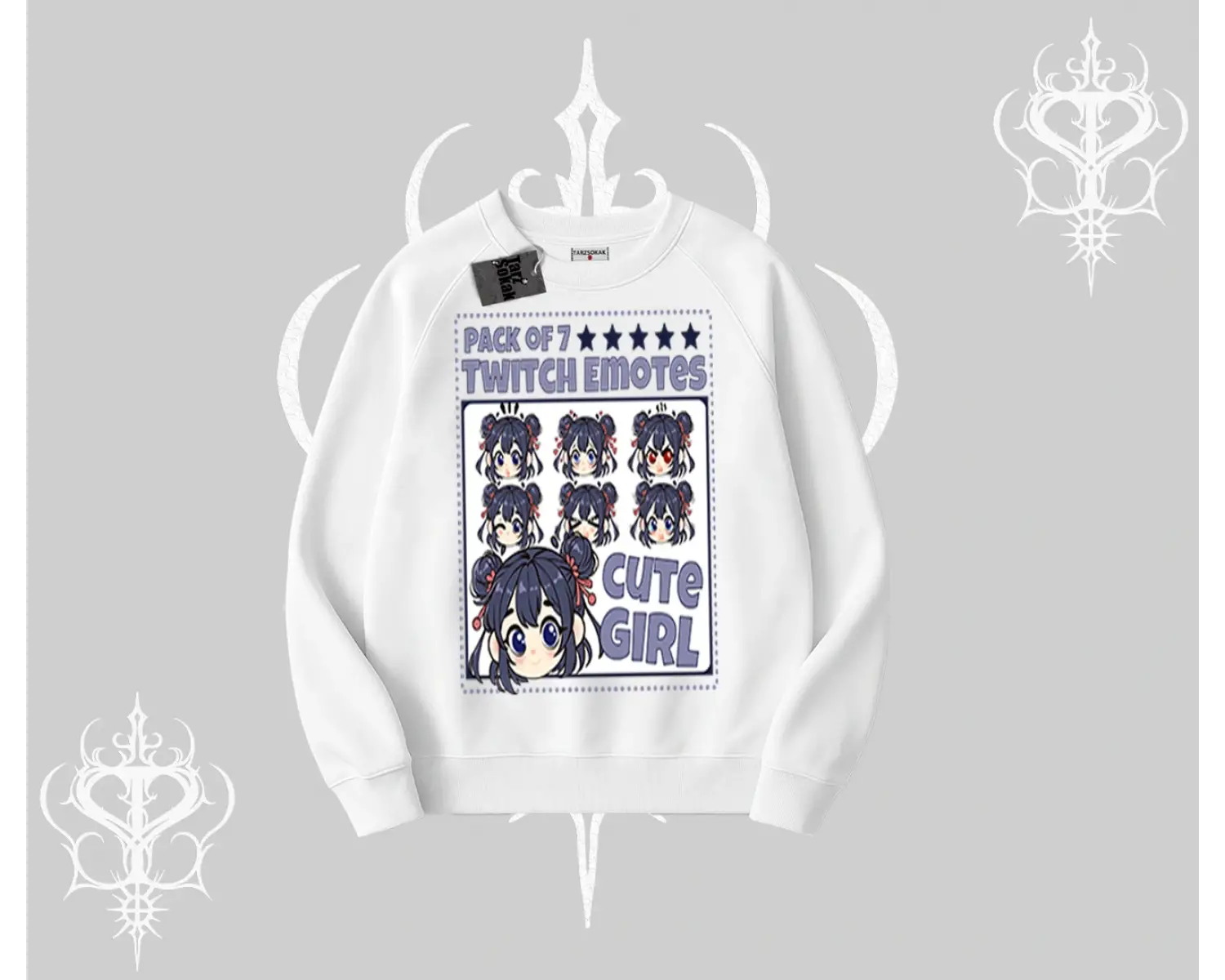 Biskilet Sweatshirt Twitch Emotes Cute Girl Anime Expression