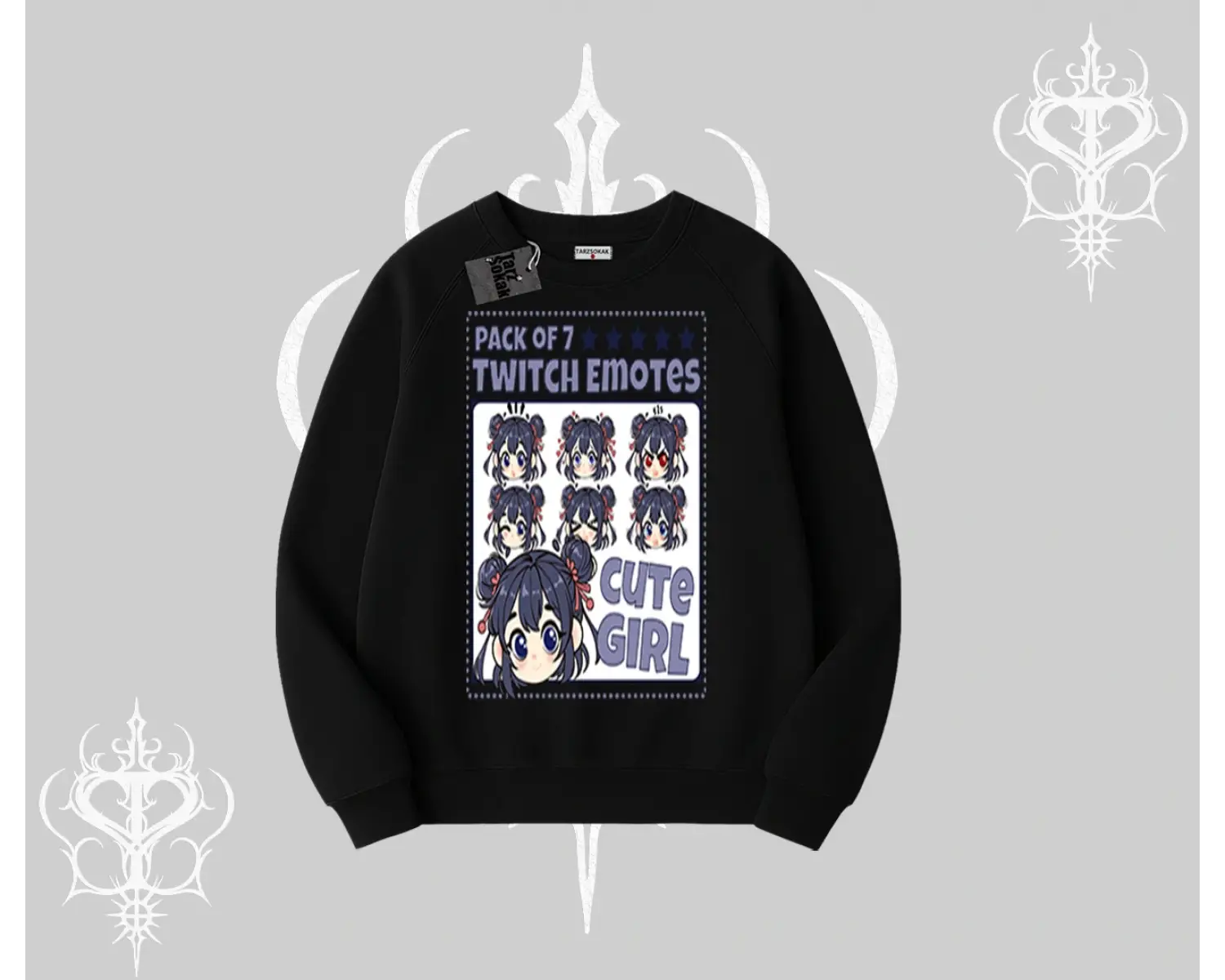 Biskilet Sweatshirt Twitch Emotes Cute Girl Anime Expression