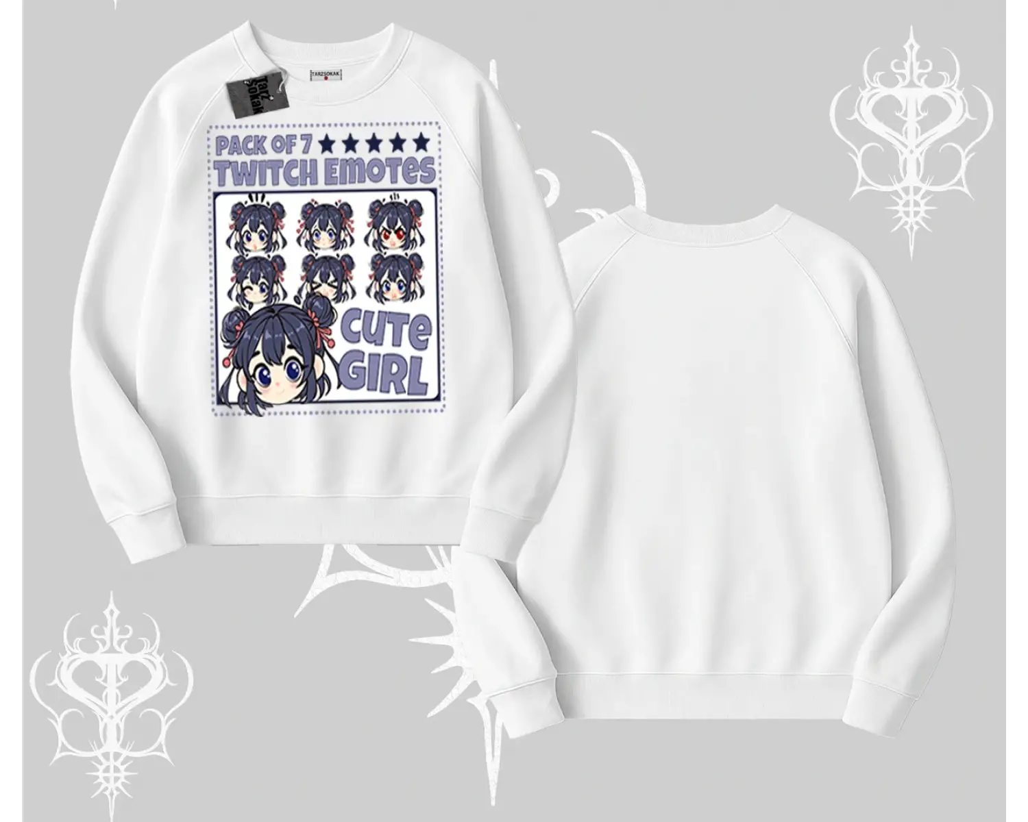 Biskilet Sweatshirt Twitch Emotes Cute Girl Anime Expression