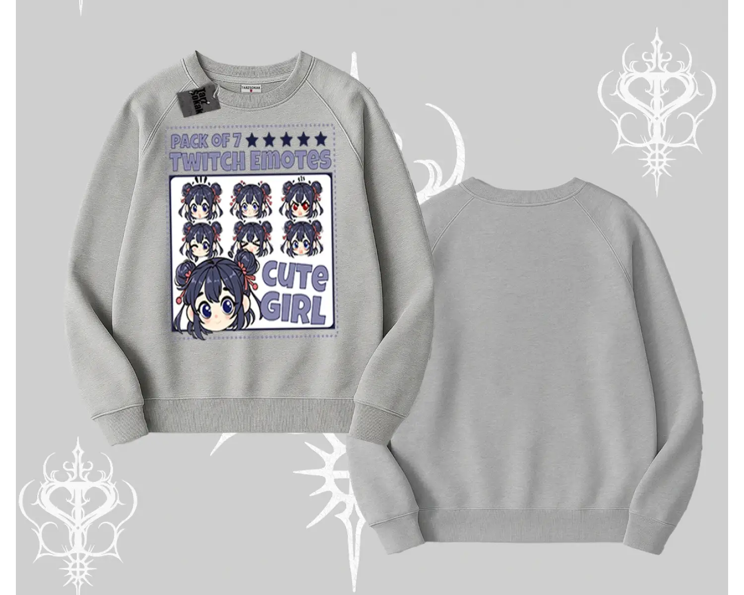 Biskilet Sweatshirt Twitch Emotes Cute Girl Anime Expression