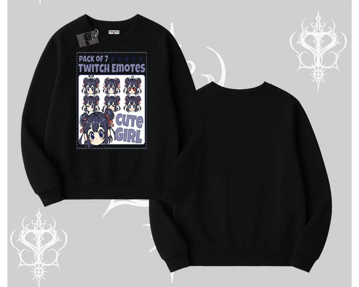 Biskilet Sweatshirt Twitch Emotes Cute Girl Anime Expression