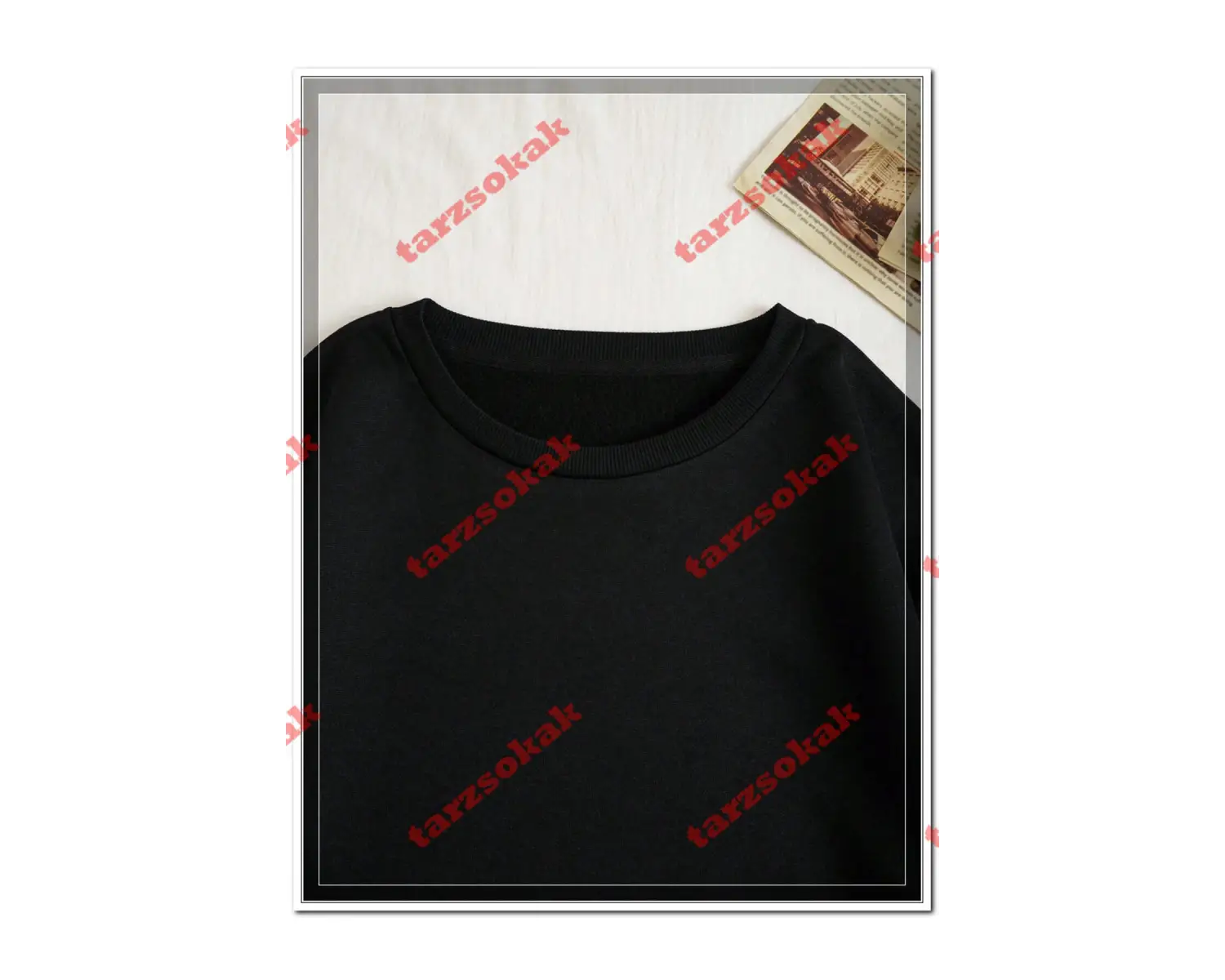 Biskilet Yaka Sweatshirt Beyaz 06 Ankara Özel Tasarım Plaka Detaylı