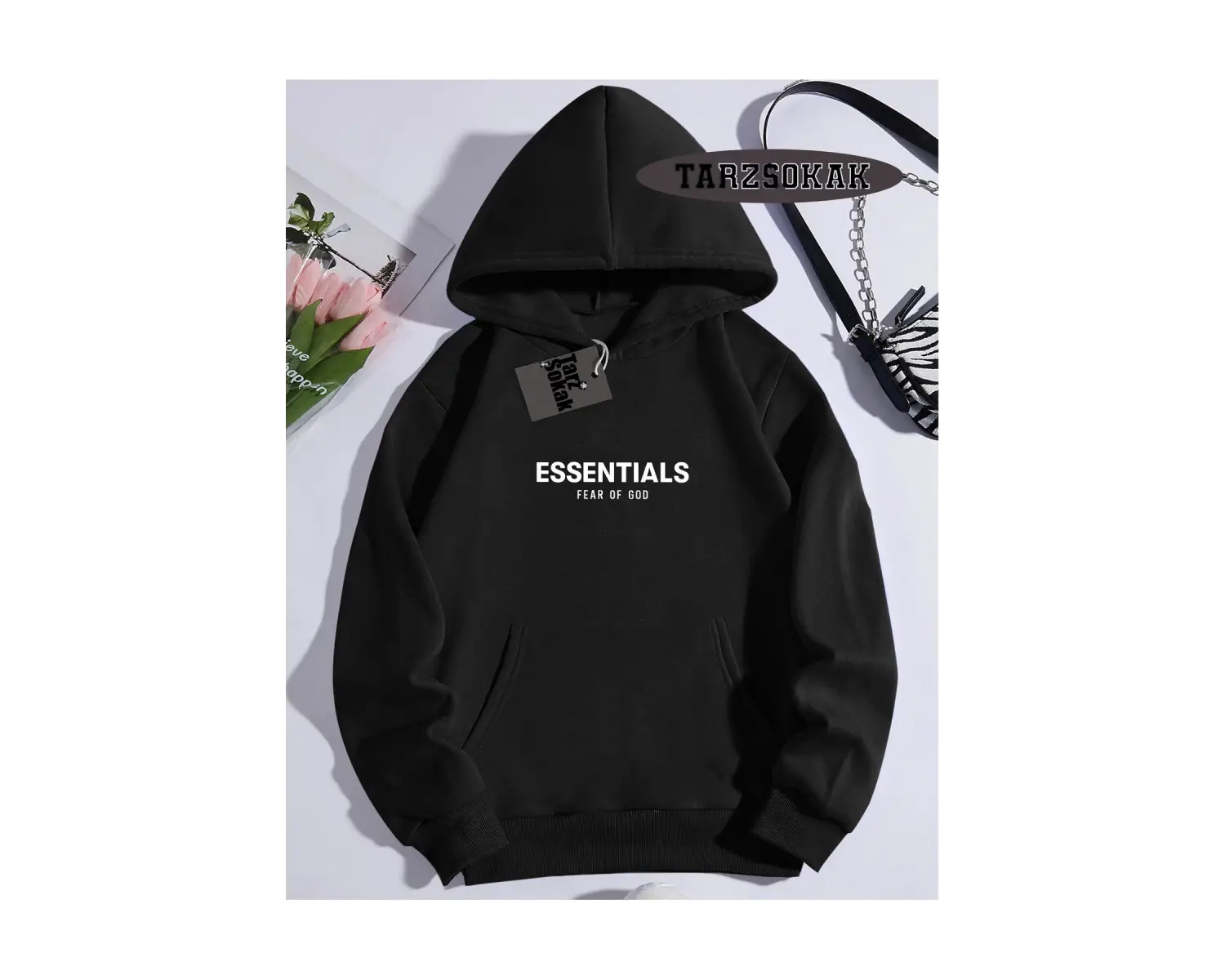 Biskilet Yaka Sweatshirt Beyaz M HARFİ İSME Özel Tasarım