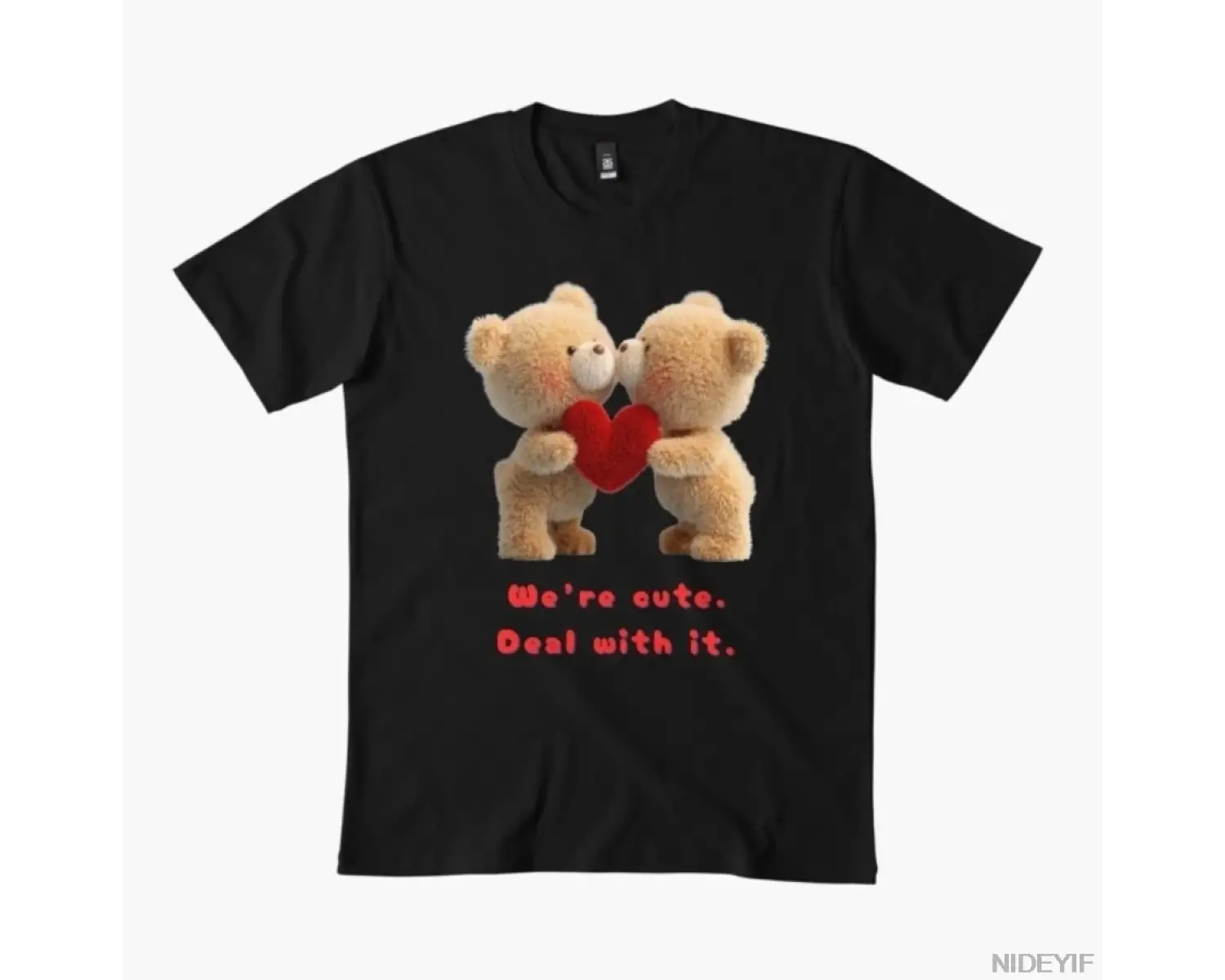 Biz sevimliiz! Deal with it Erkek Kadın Tişörtü %100 Pamuklu Tişörtler 3XS-3XL Üstler 1224-3