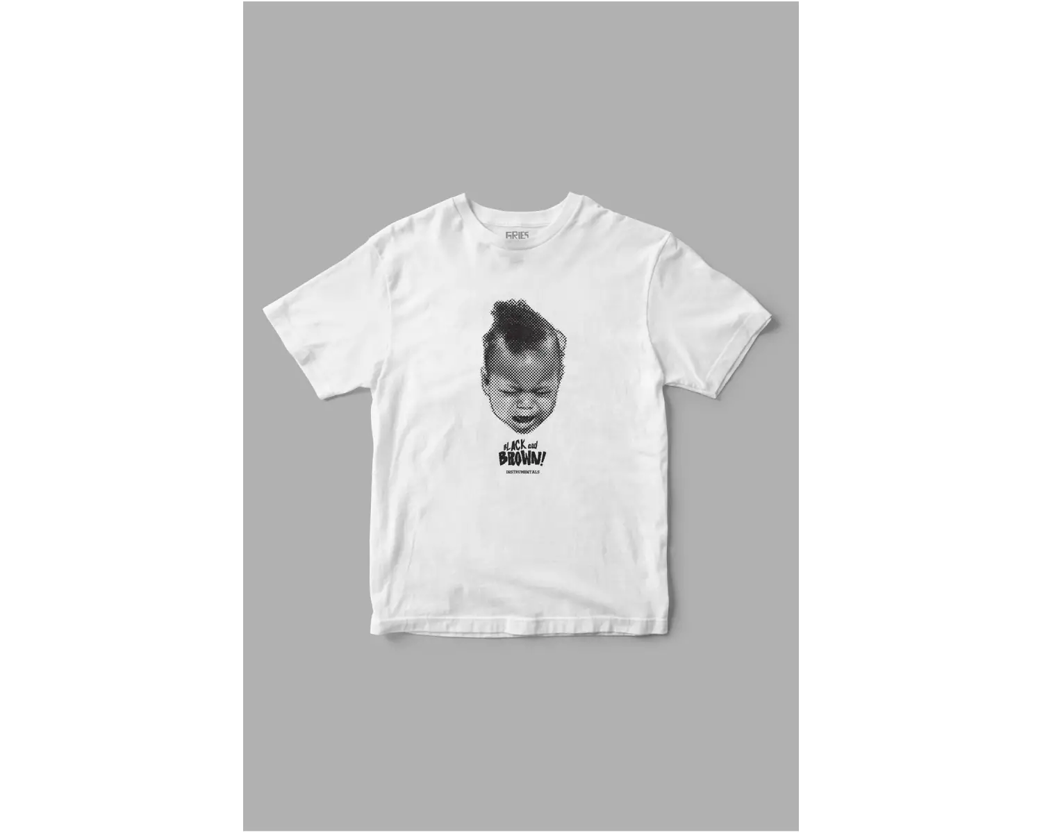 Black and Brown Instrumental Baskılı Tişört