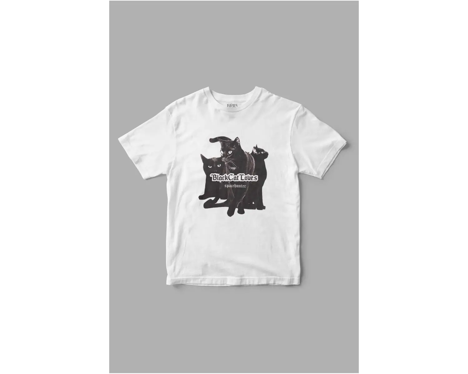Black Cat Loves  Kara Kedi  Baskılı Tişört