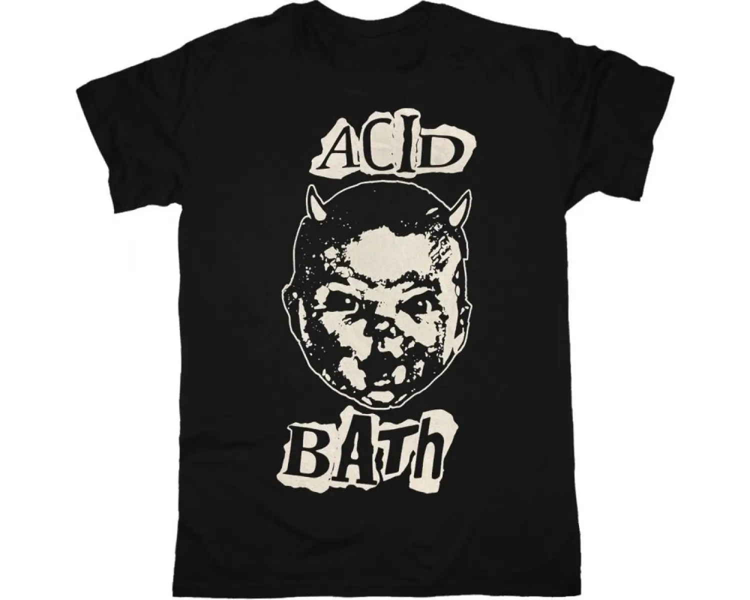 BLACK FLAG DAMAGED NEW WHITE T SHIRT ÖN BASKILI