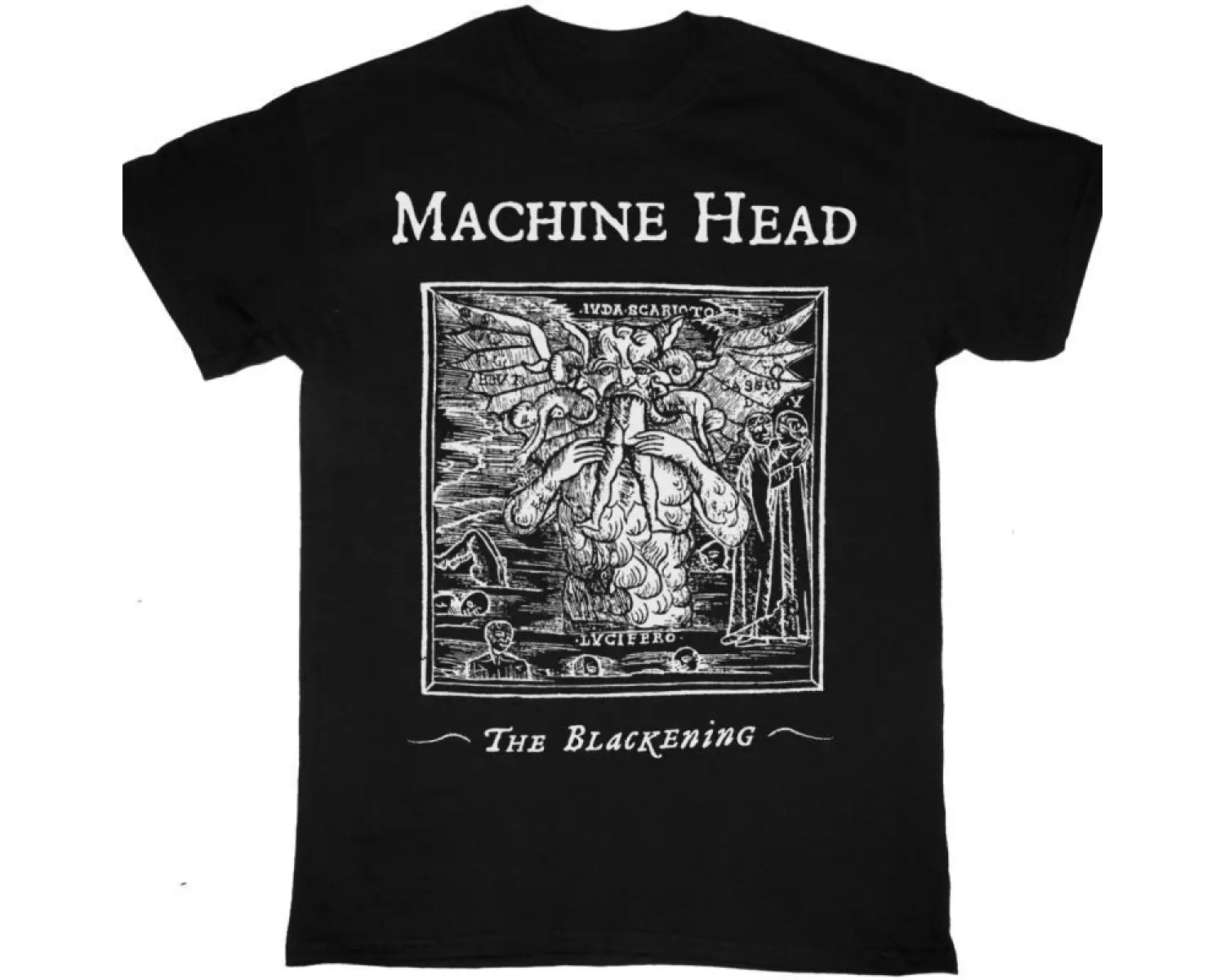 BLACK LABEL SOCIETY DOOM CREW NEW WHITE T-SHIRT ÖN VE ARAKA BASKILI