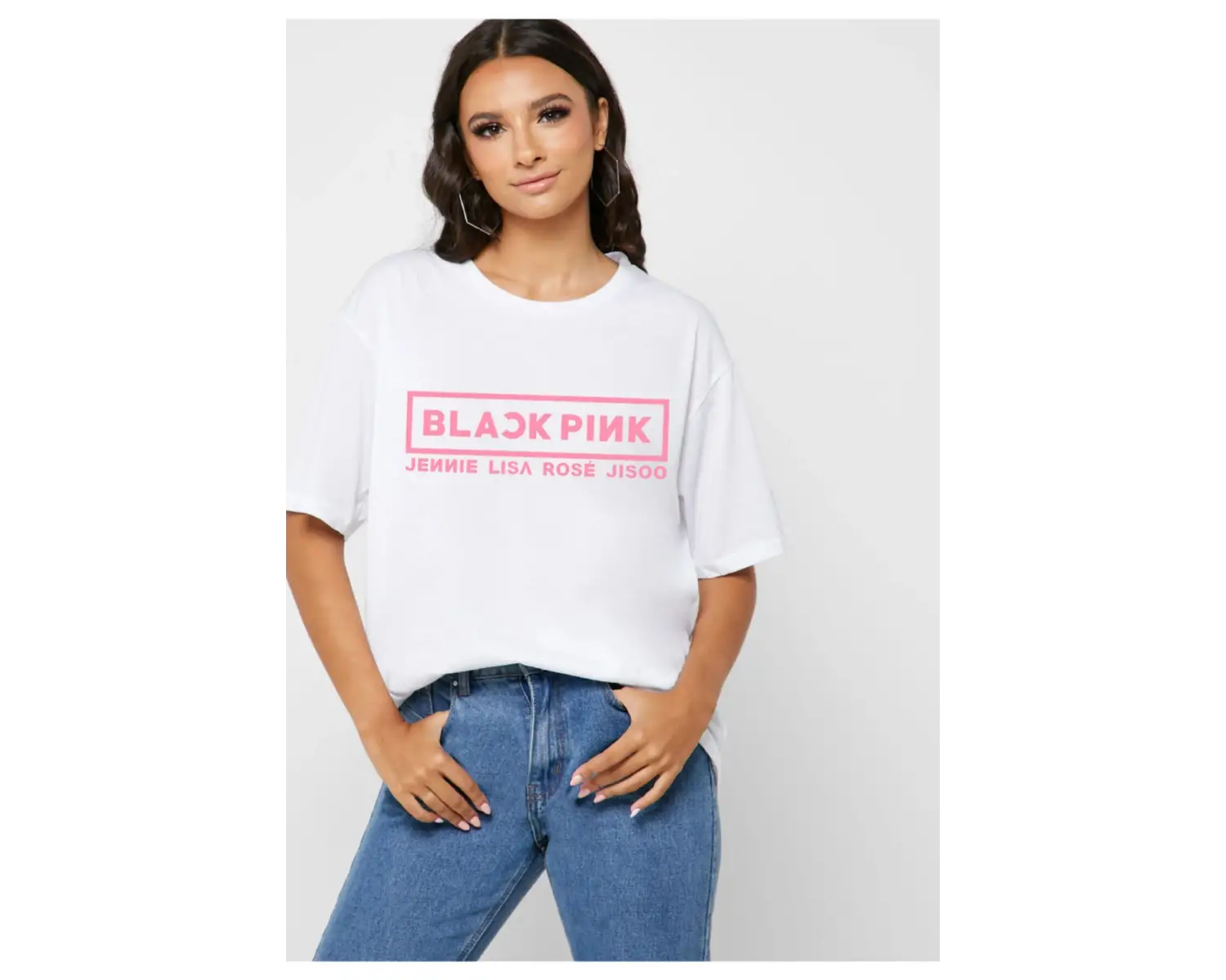 Black Pink Oversize Tişört