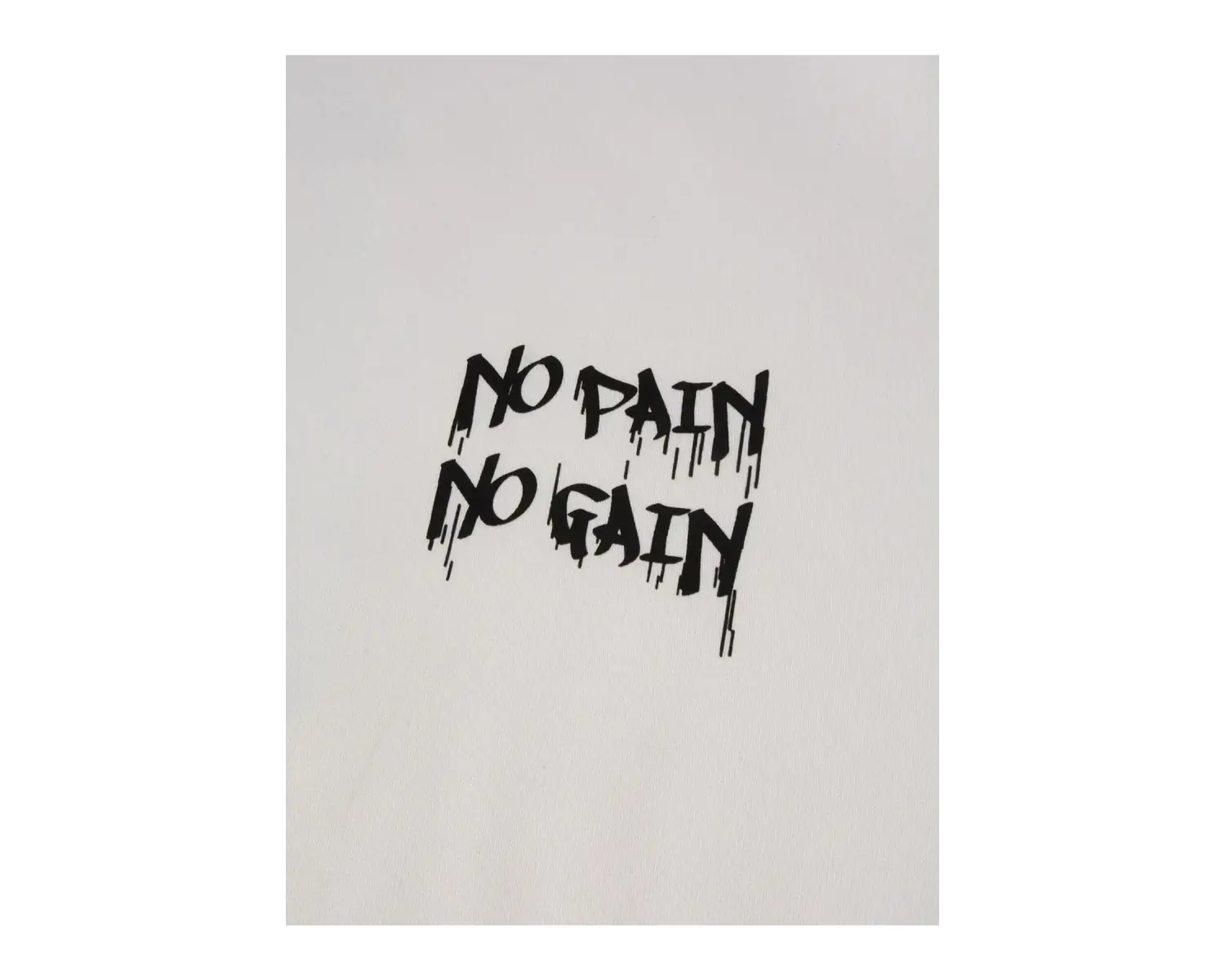 Black Sokak Beyaz No Pain No Gain Baskılı Oversize Kapüşonlu Sweatshirt