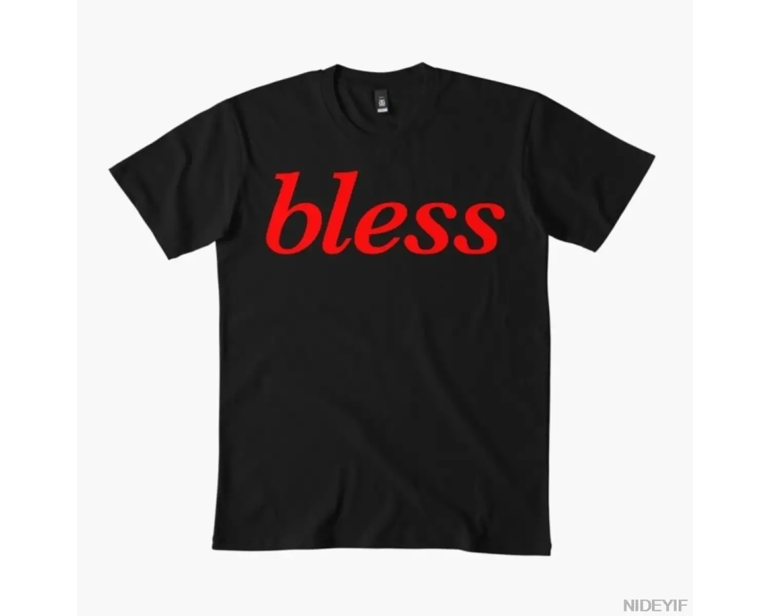 bless in Red Typographic T-shirt Erkekler Kadınlar için %100 Pamuklu Tişörtler Kısa Kollu Üst