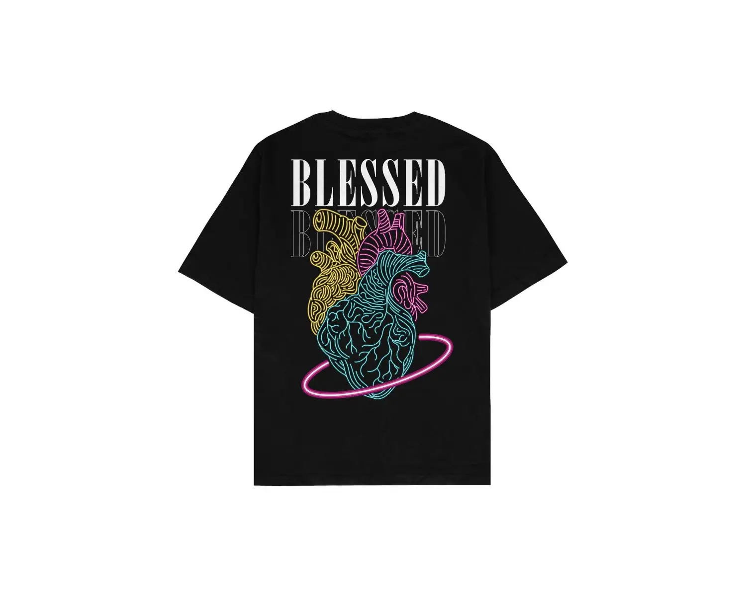 Blessed Siyah Oversize Unisex T-shirt