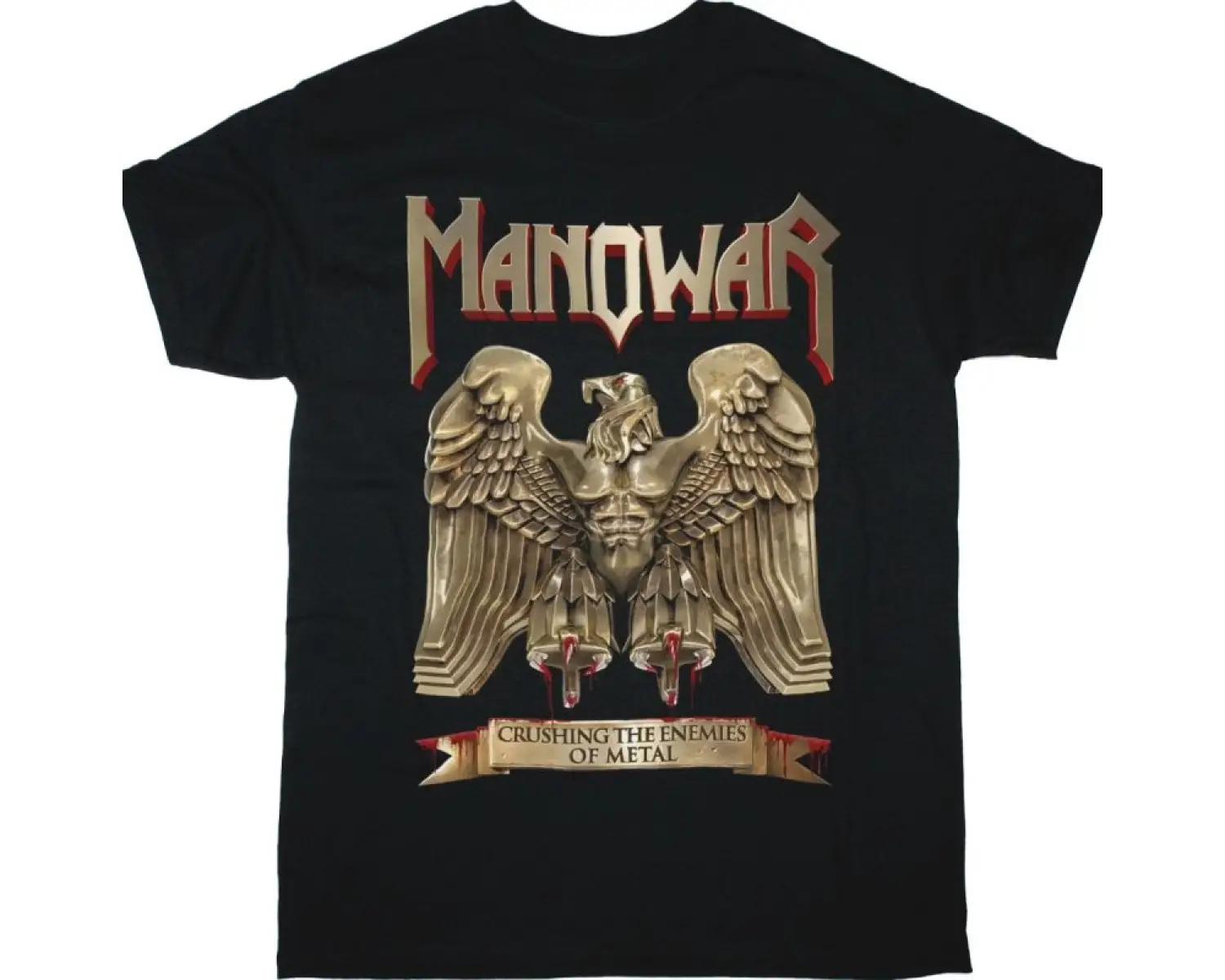 BLOOD COMMAND WORLD DOMINATION NEW BLACK T-SHIRT ÖN VE ARAKA BASKILI