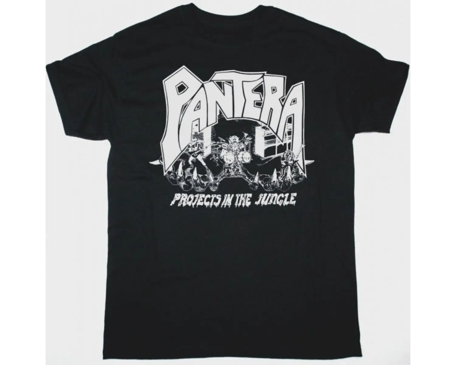 BLOODBATH LOGO NEW WHITE T-SHIRT ÖN VE ARAKA BASKILI