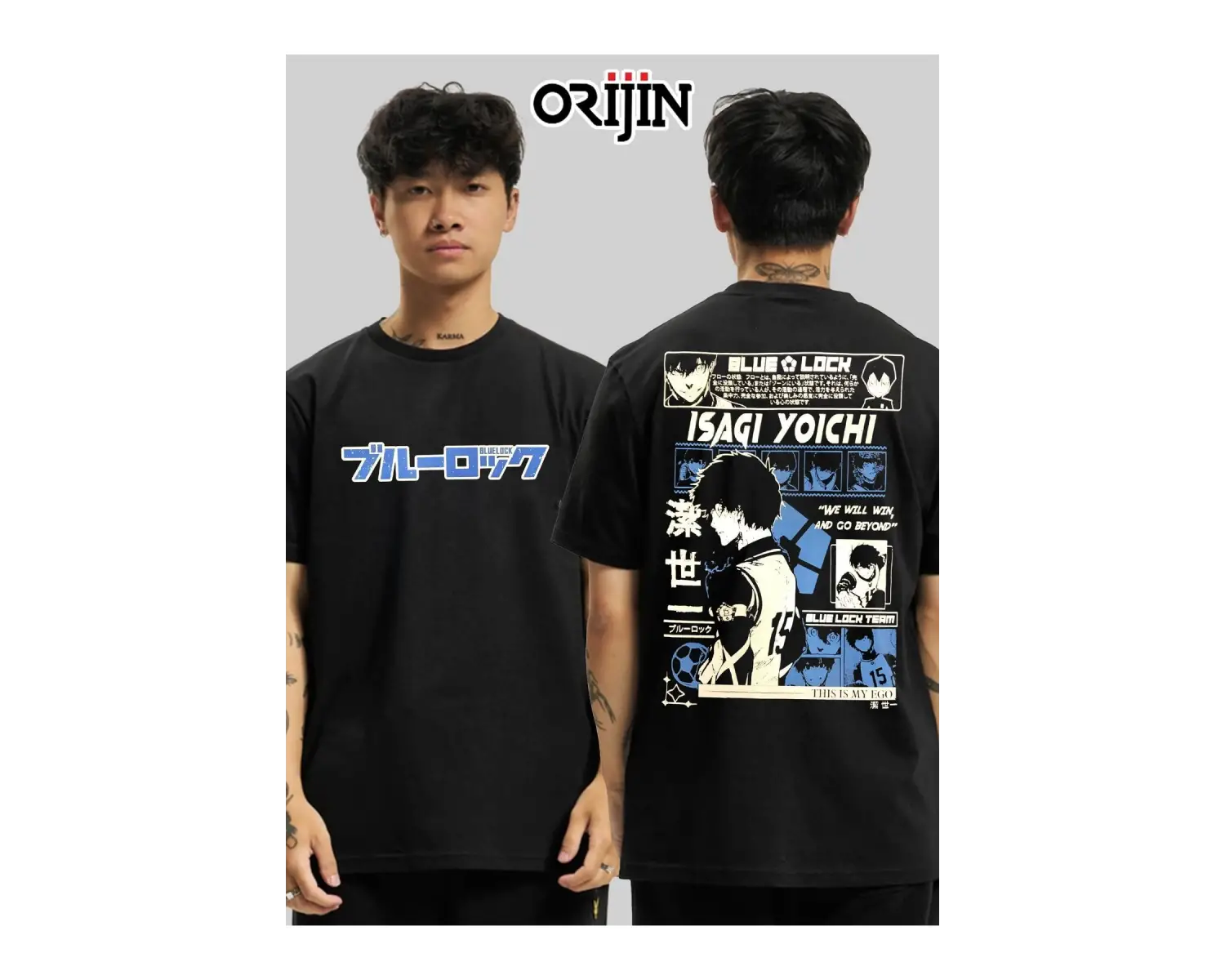 Blue Lock Isagi Yoichi Ön Arka Baskılı Unisex Siyah