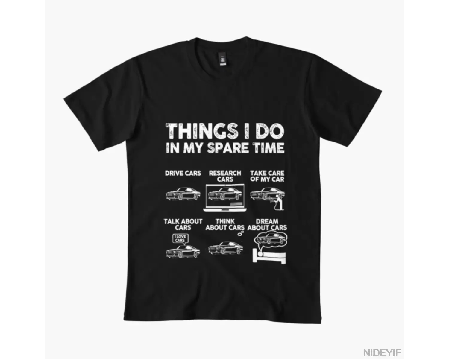 Boş Zamanlarımda YAPILADığım Şey ARABA MEME T-shirt Erkekler Kadınlar için %100 Pamuklu Tişör