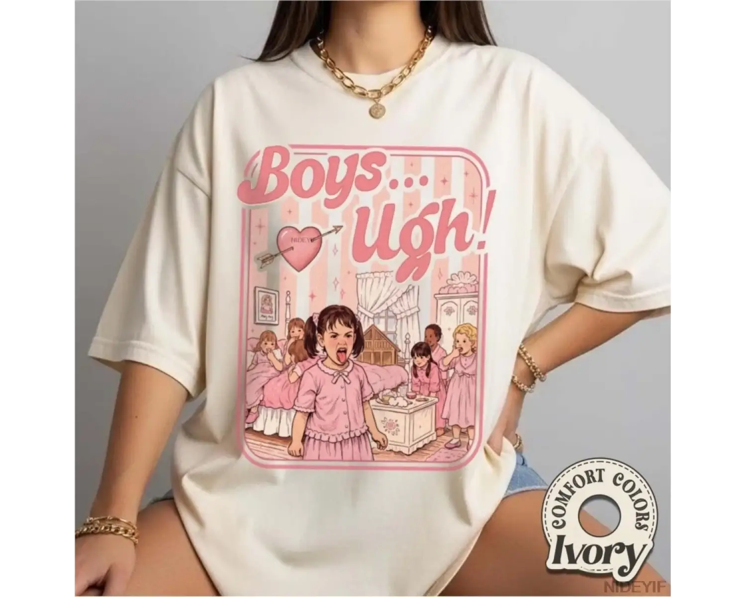 Boys Ugh Meme T-shirt Erkekler Kadınlar için %100 Pamuklu Tişörtler Kısa Kollu Üstler 0202-3