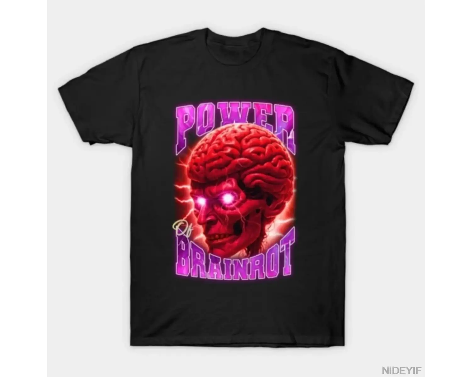 Brainrot Gücü T-shirt Erkekler Kadınlar Için % 100% Pamuklu T Shirt Kısa Kollu Üstler 1208-3