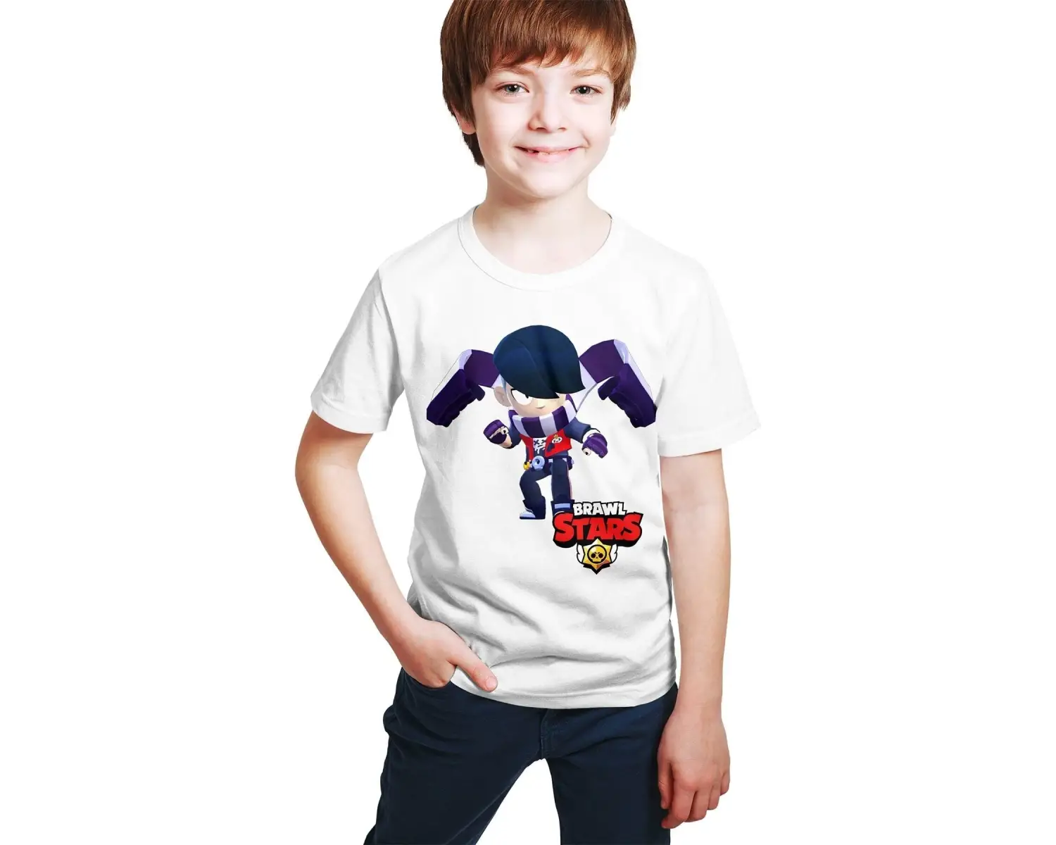 Brawl Stars - Edgar - Dijital Baskılı Beyaz Unisex T-shirt E-01