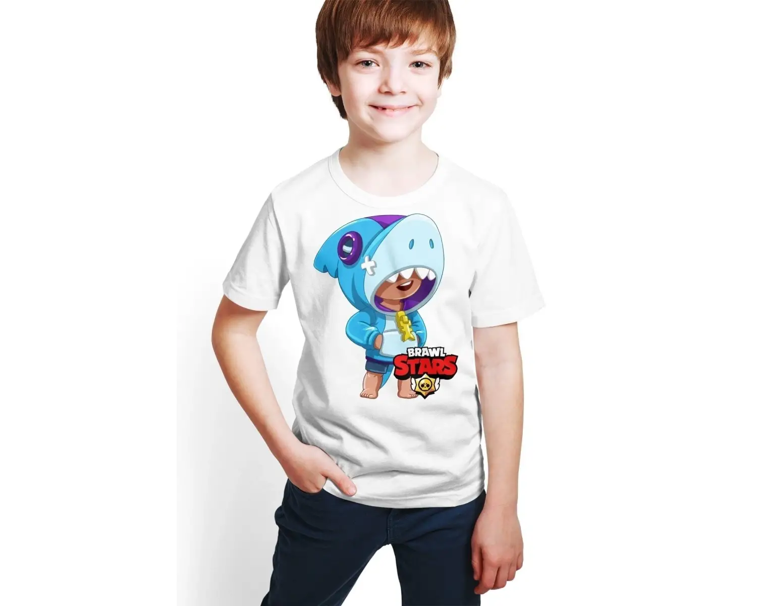 Brawl Stars - Leon - Dijital Baskılı Erkek Çocuk Beyaz T-shirt E-03