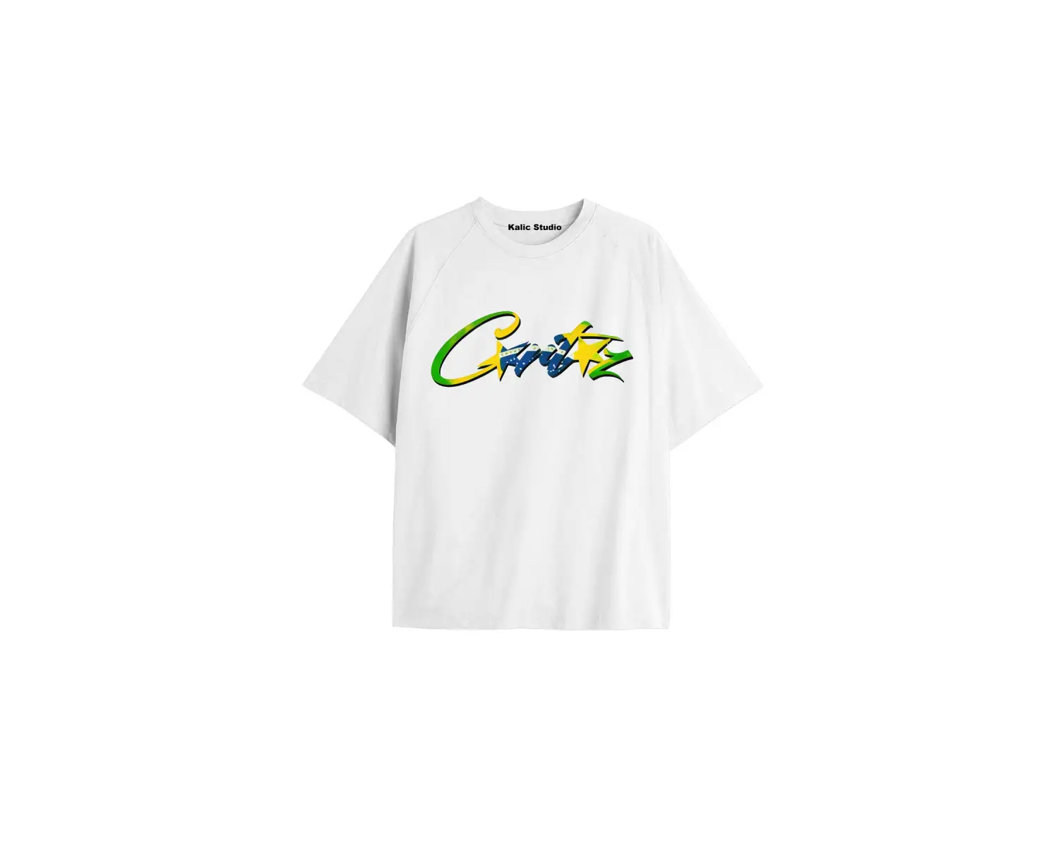 Brazil crt ünisex oversize t-shirt beyaz