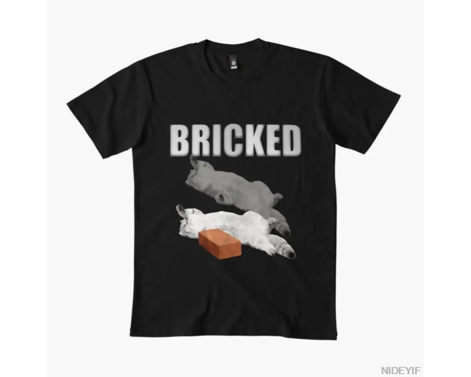Bricked Komik Kedi Knocked Out T-shirt Erkekler Kadınlar Için % 100% Pamuk T Shirt Kısa Kollu
