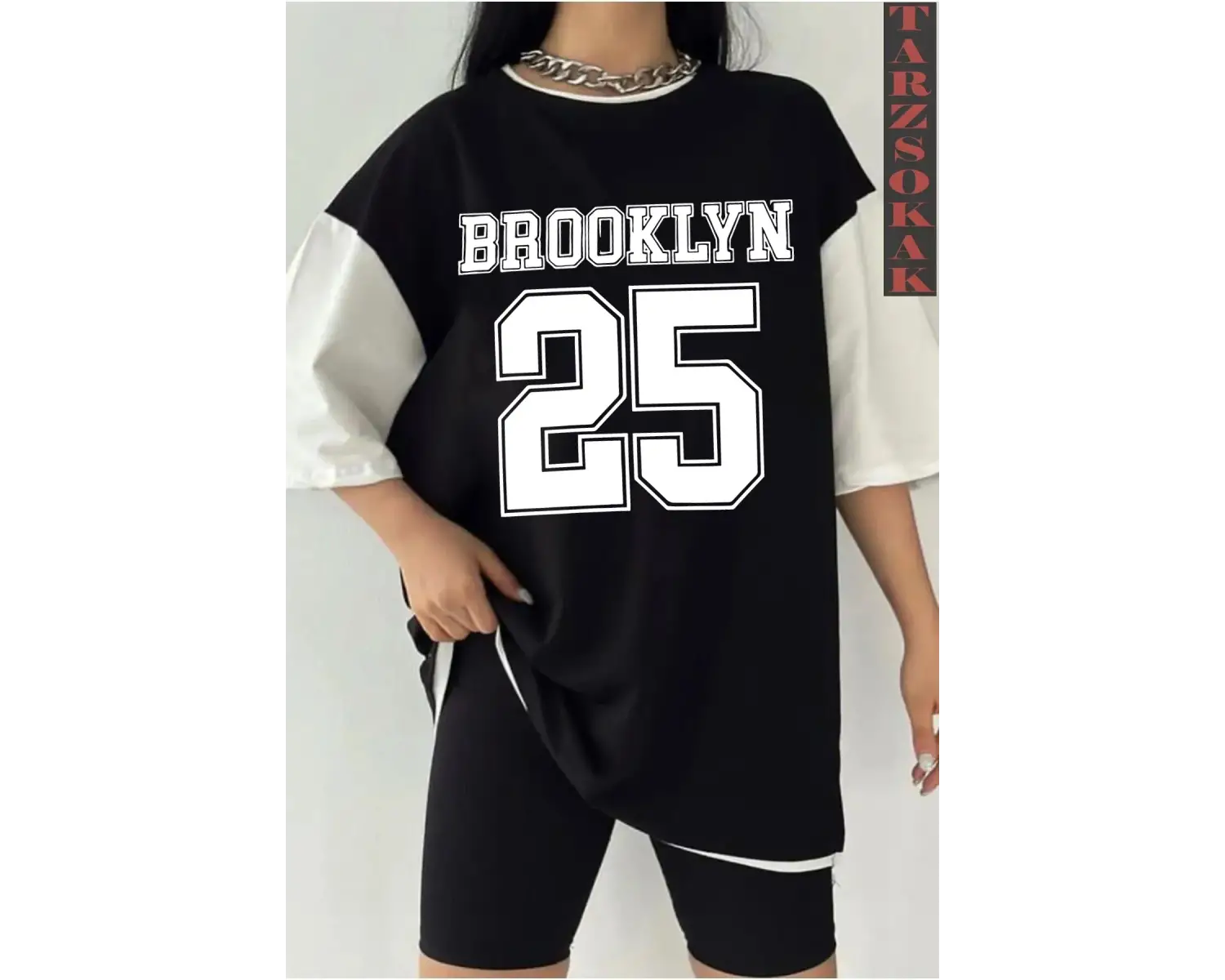 BROOK 25 Siyah Oversize Çift Renk