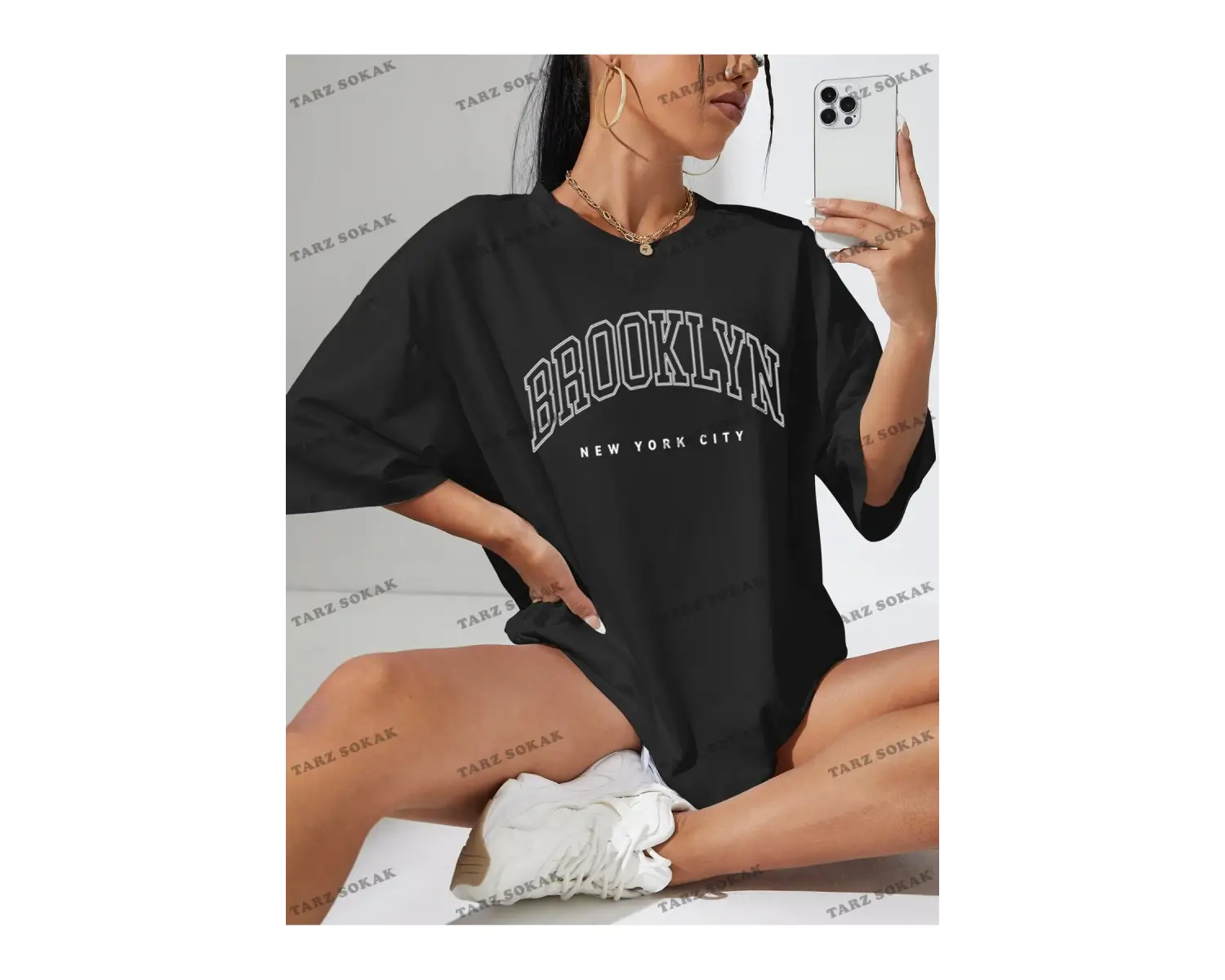 Brook Baskılı Oversize Kalıp Unisex T-shirt