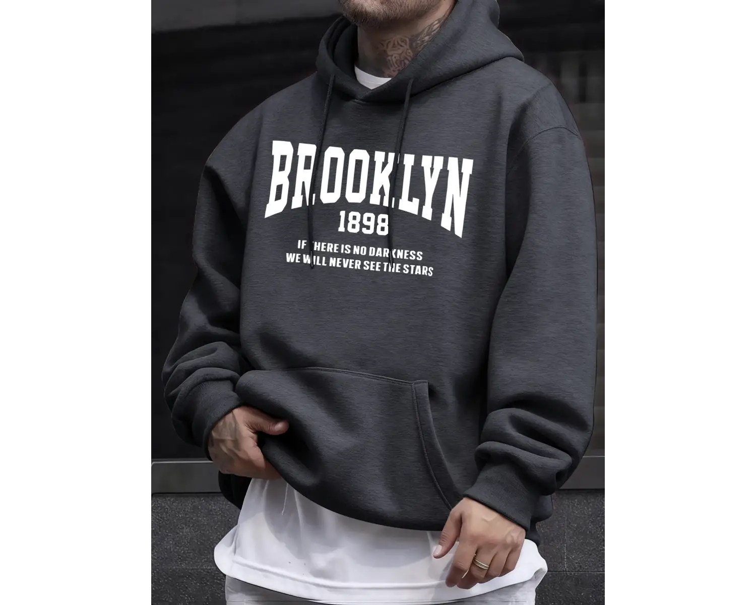 Brooklyn New York 1898 Baskı Erkek Kazakları Vintage Sıcak Moda Kapüşonlular Günlük Yumuşak G