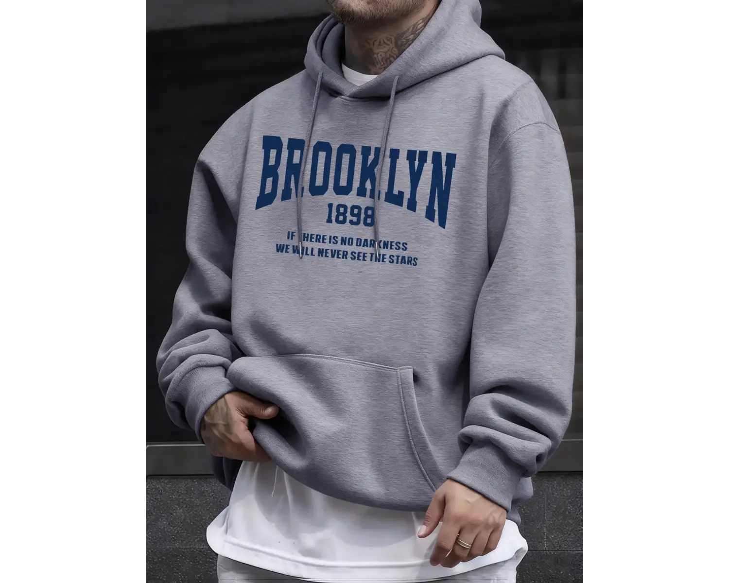 Brooklyn New York 1898 Baskı Erkek Kazakları Vintage Sıcak Moda Kapüşonlular Günlük Yumuşak G