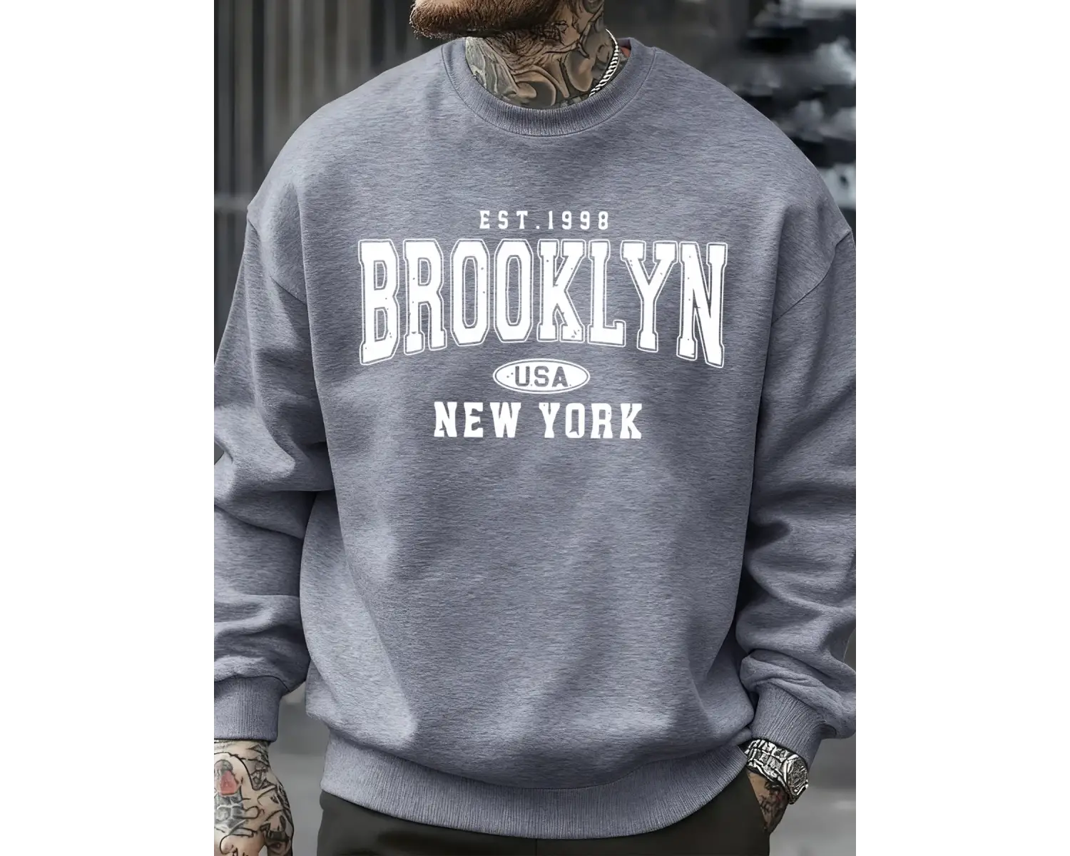 Brooklyn New York ABD Baskı Erkek Kazak Sokak Modası Kazaklar Polar Sonbahar Gevşek Üstler Ra