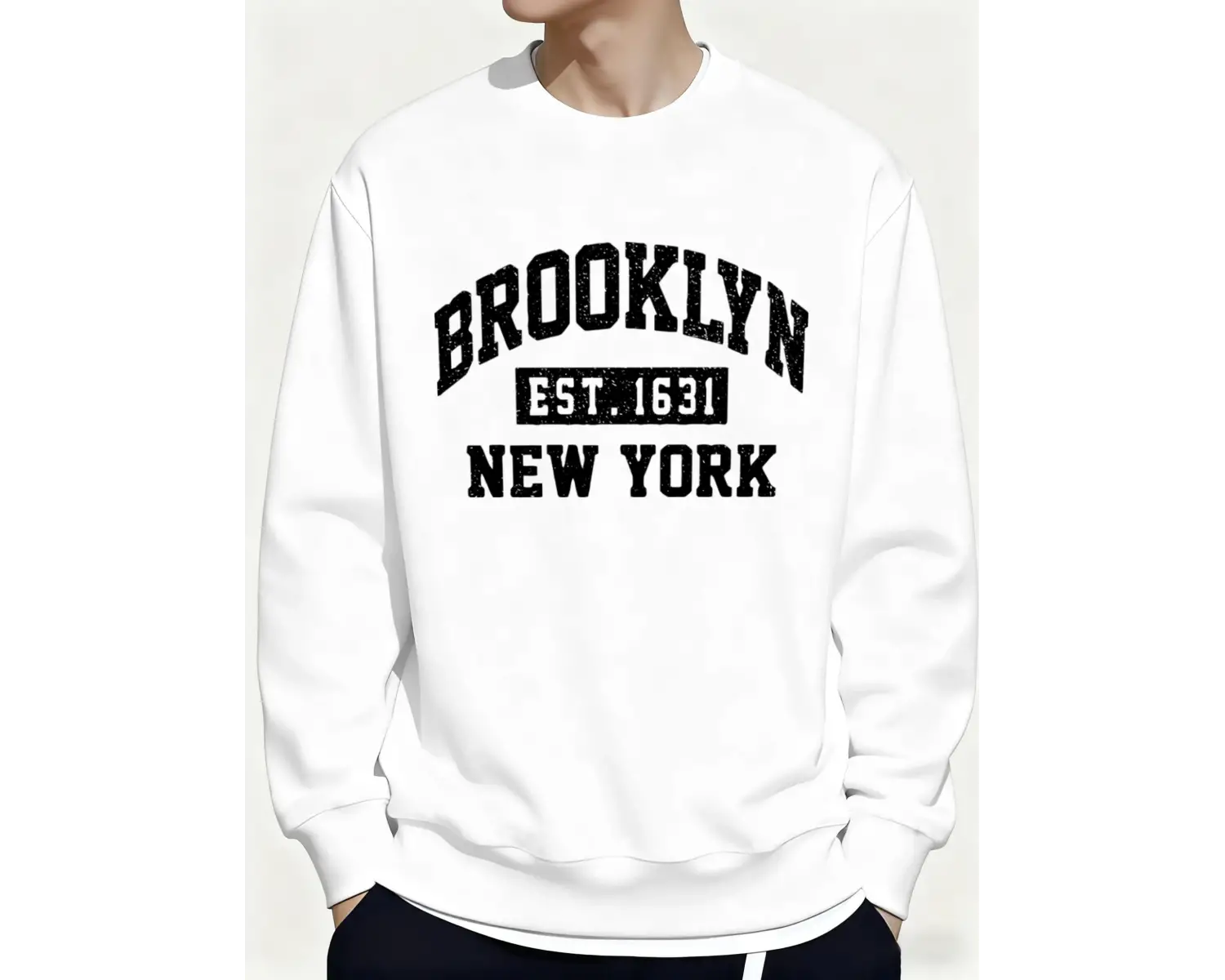 Brooklyn New York City Baskılar Kışlık Günlük Kapüşonlu Üst Erkek Polar Günlük Kazak Temeller