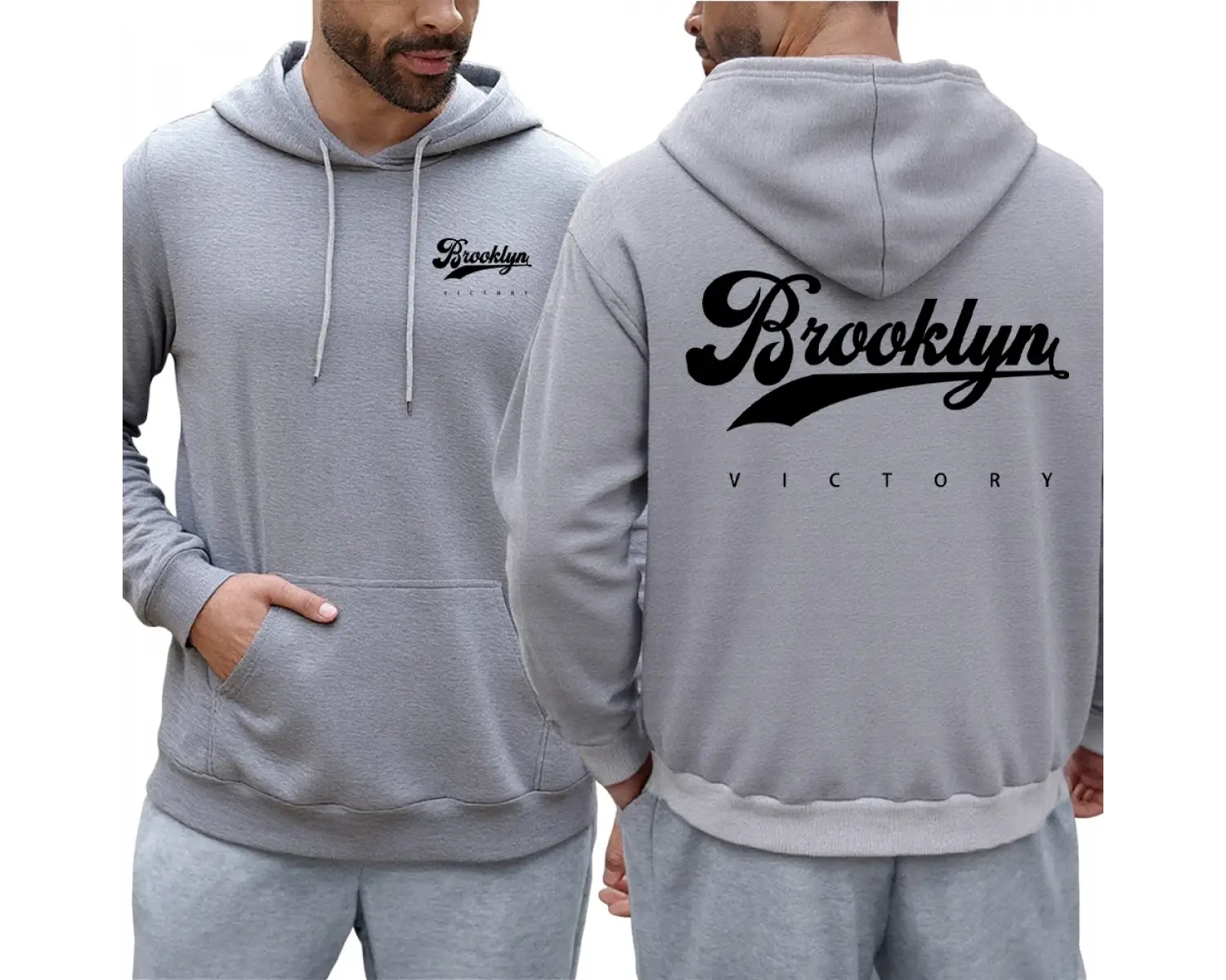 Brooklyn Victory Logo baskılı kapüşonlu svetşört erkekler için sonbahar tüm maç kapüşonlular