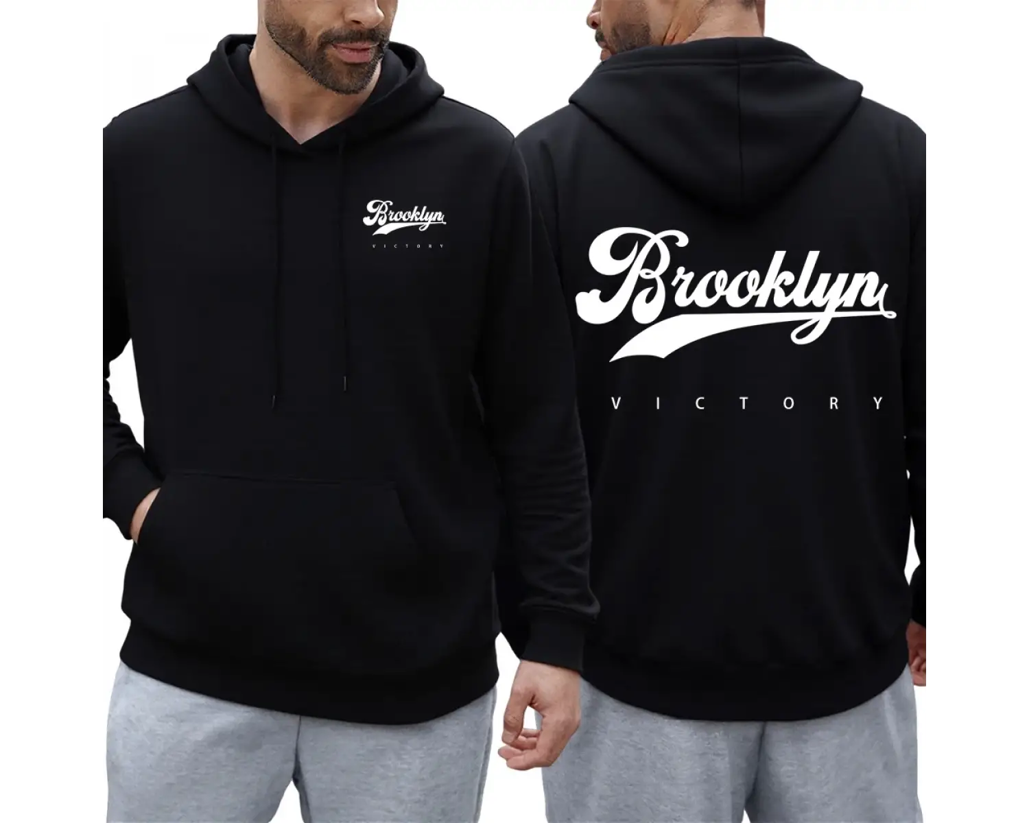Brooklyn Victory Logo baskılı kapüşonlu svetşört erkekler için sonbahar tüm maç kapüşonlular
