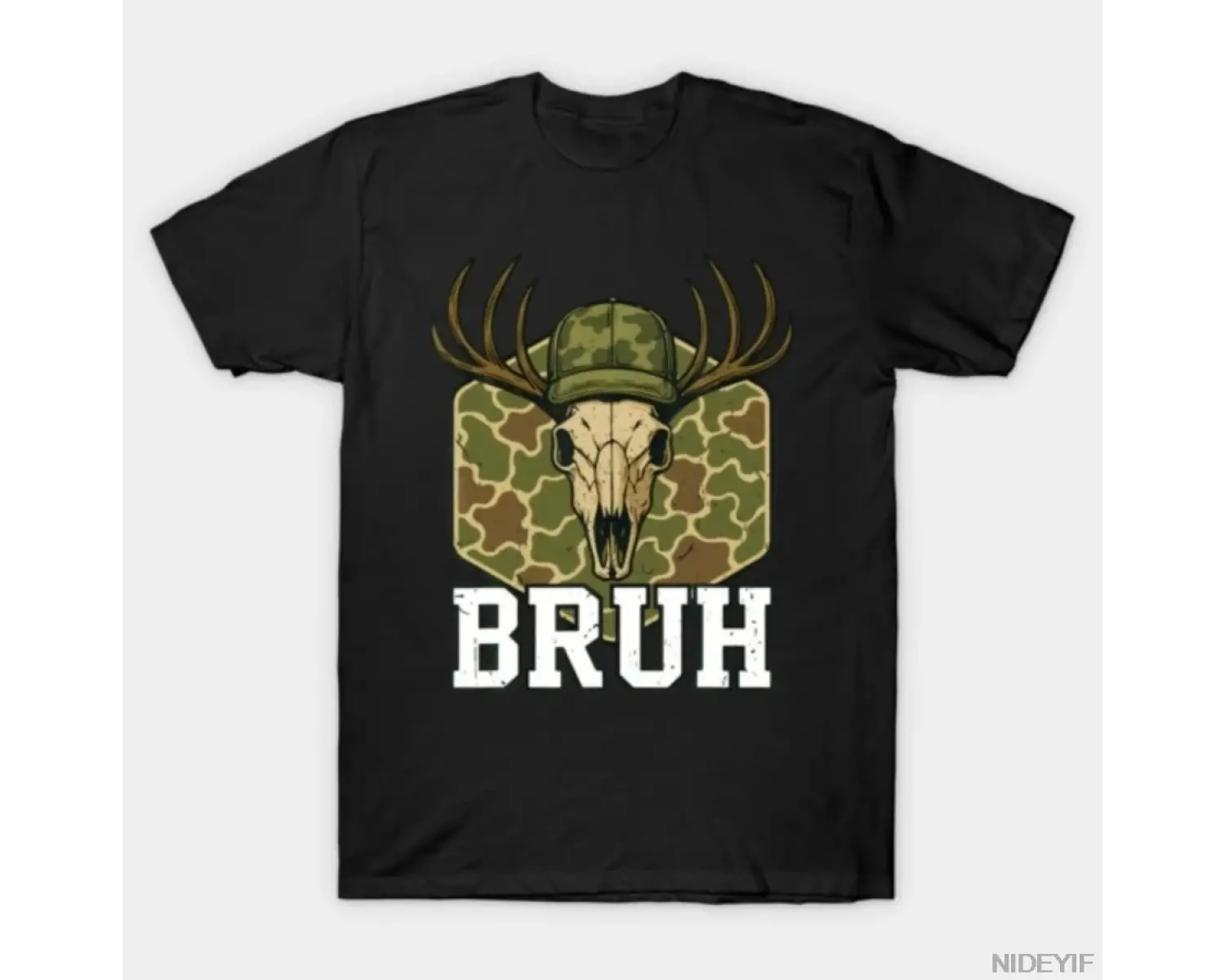 Bruh Camo Geyik Kafatası Avcılık Kap Erkek Genç T-shirt Erkekler Kadınlar Için % 100% Pamuk T