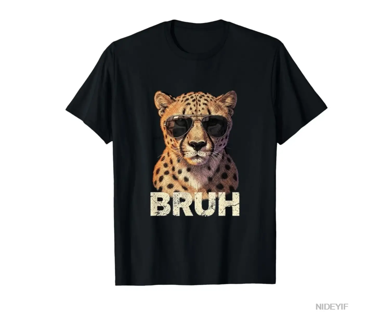 Bruh Cheetah Meme Grafik Tişört Erkekler Kadınlar Için % 100% Pamuklu Tişörtler Kısa Kollu Üs