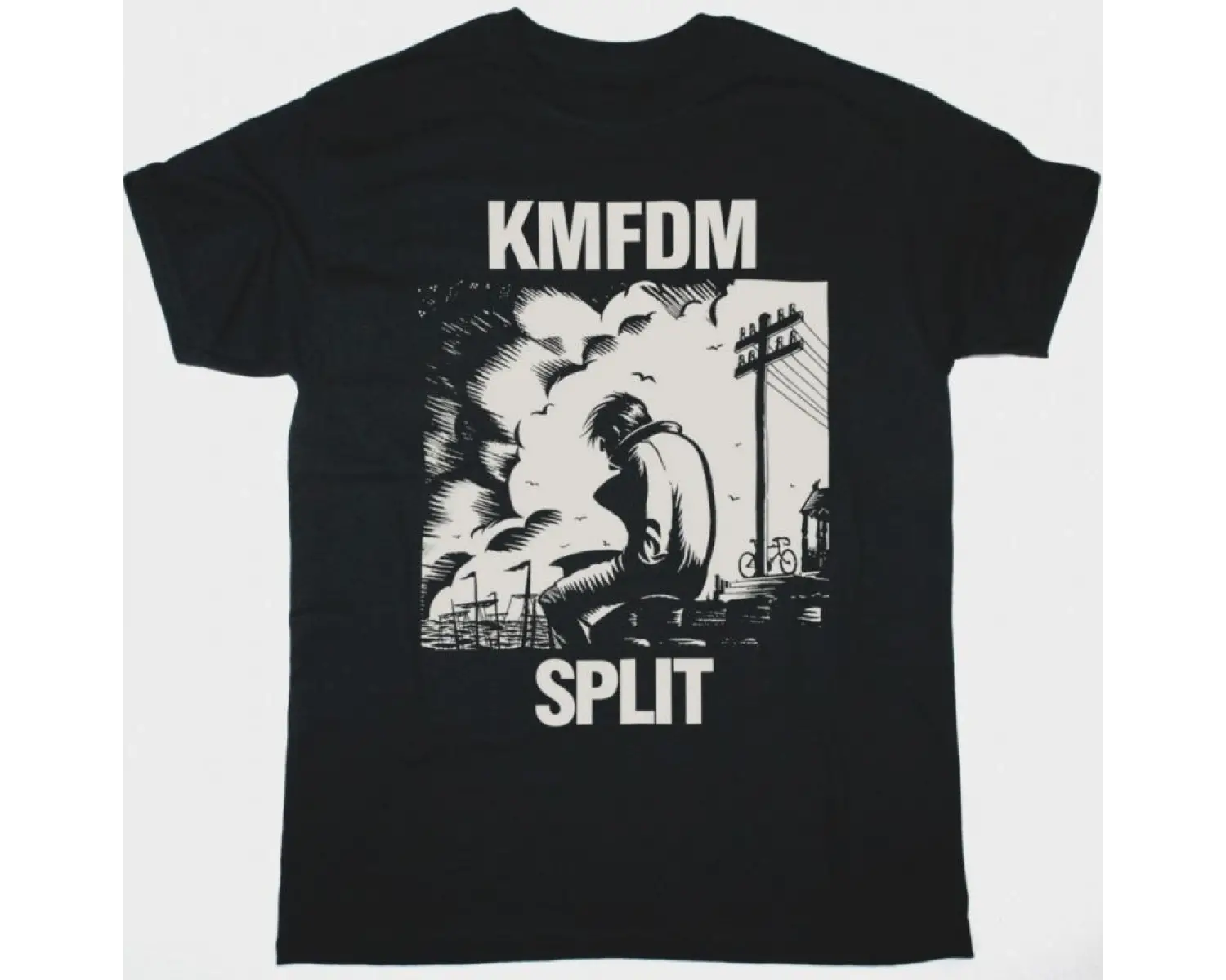 BRUJERIA ABACROMBIE INK NEW BLACK T-SHIRT ÖN VE ARAKA BASKILI