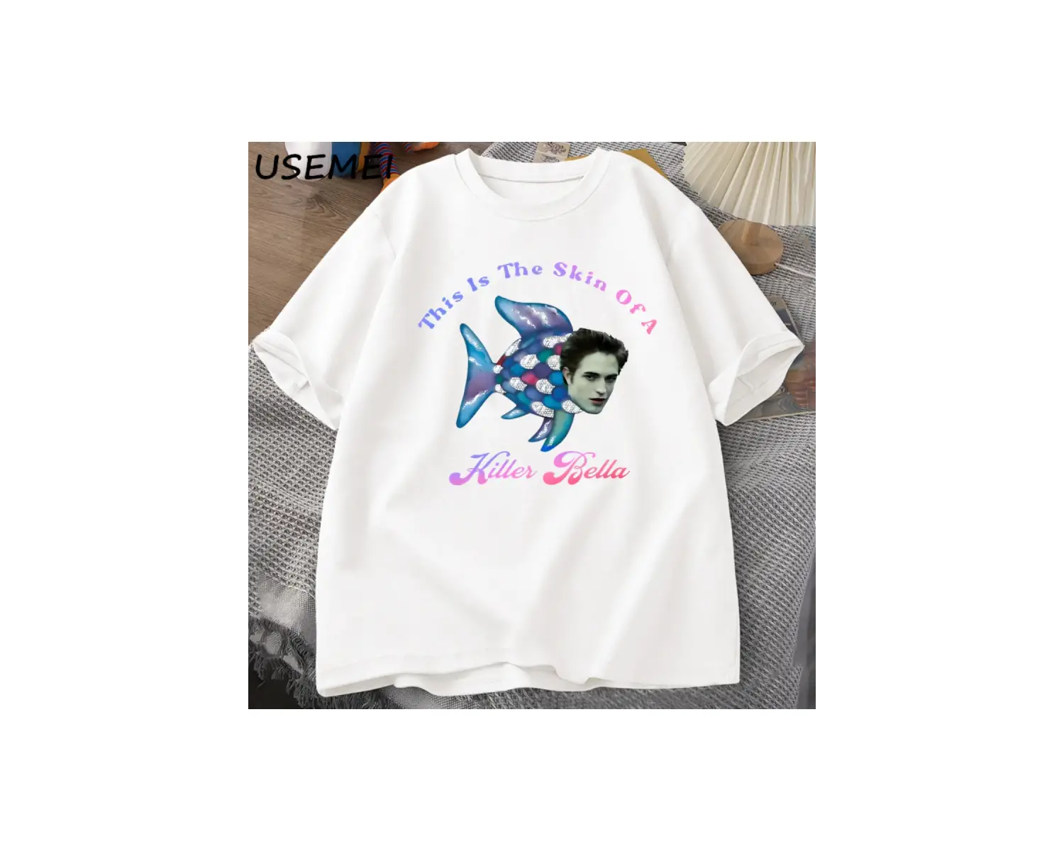 Bu Bir Katil Bellanın Derisi T Shirt Erkekler Komik Film Meme T-Shirt Alacakaranlık Gökkuşağ 2872