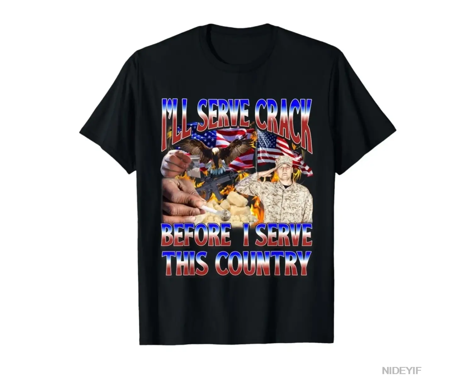 Bu Ülkeyi Servis Etmekten Önce Çatlak Bir Servis Yapacağım Unhinged Meme Tişörtü Erkekler ve