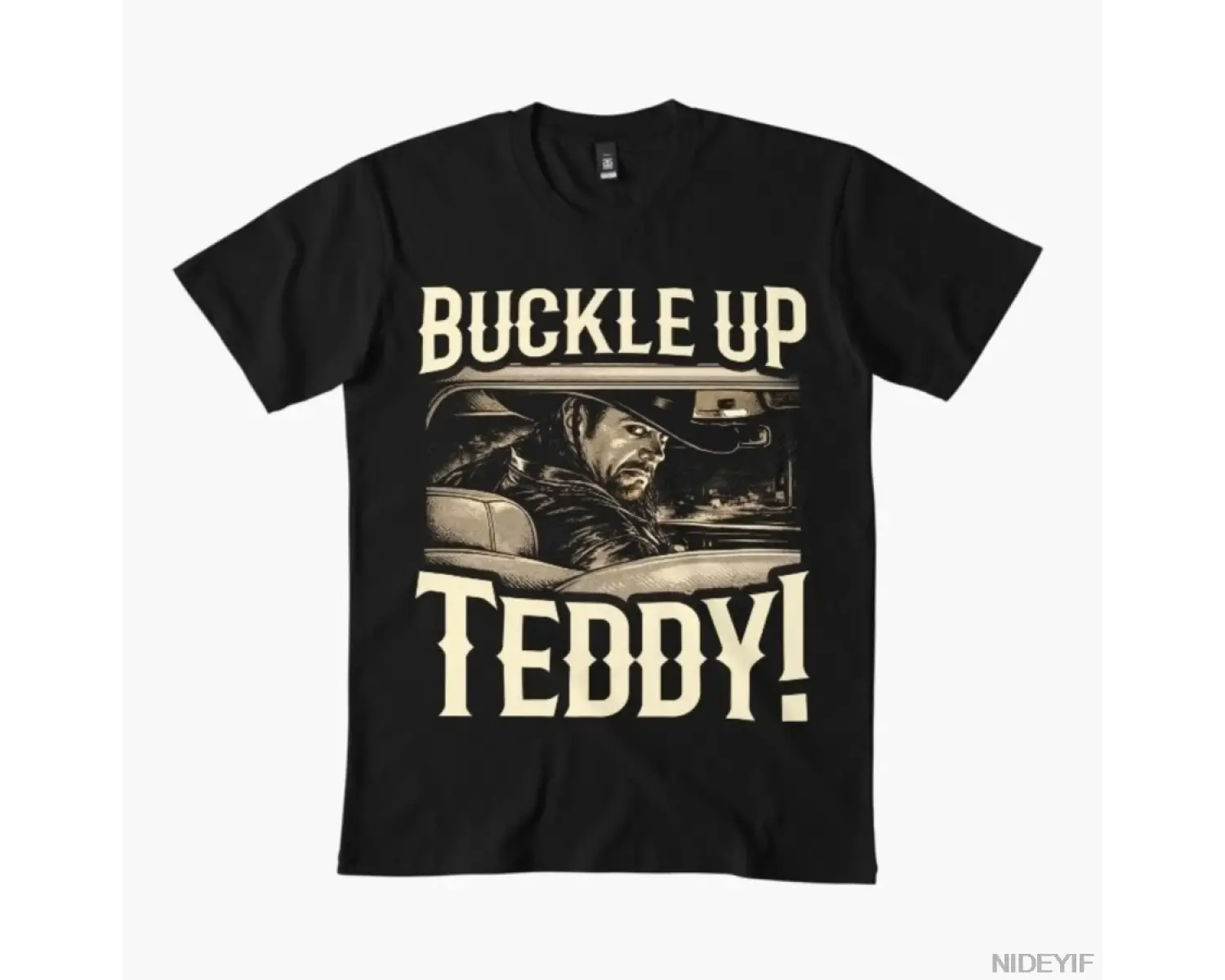 Buckle up Teddy T-shirt Erkekler Kadınlar için %100 Pamuklu Tişörtler Kısa Kollu Üstler 1231-