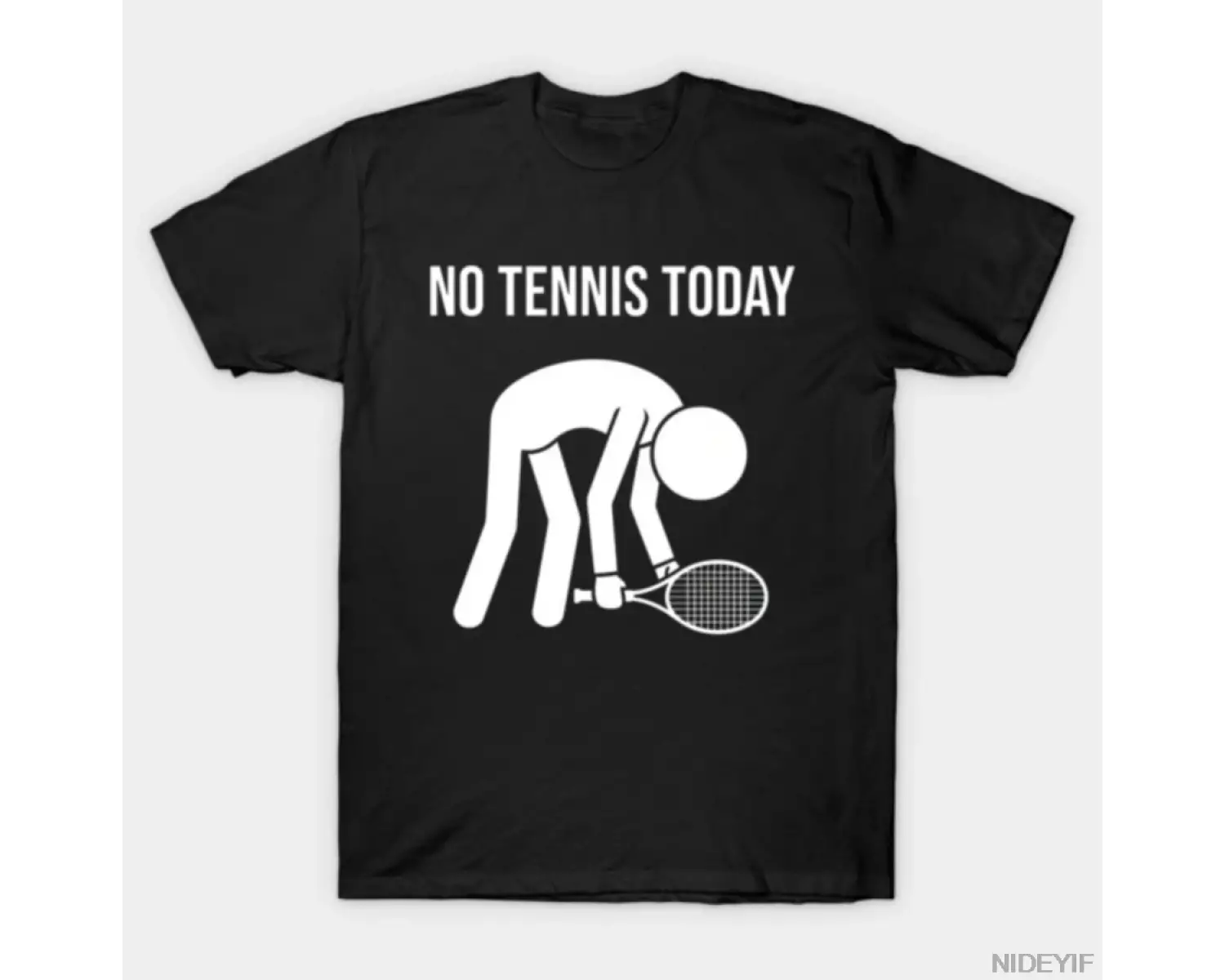 Bugün Tenis Yok Erkek Kadın Tişörtü %100 Pamuklu Tişörtler Kısa Kollu Üstler 0109-2